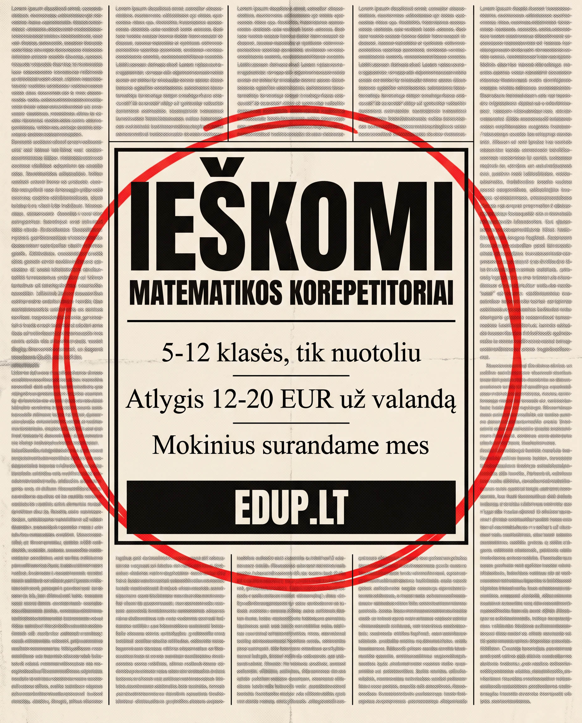 EdUp - pažangus papildomas mokymas Facebook ad from Jul 27, 2026