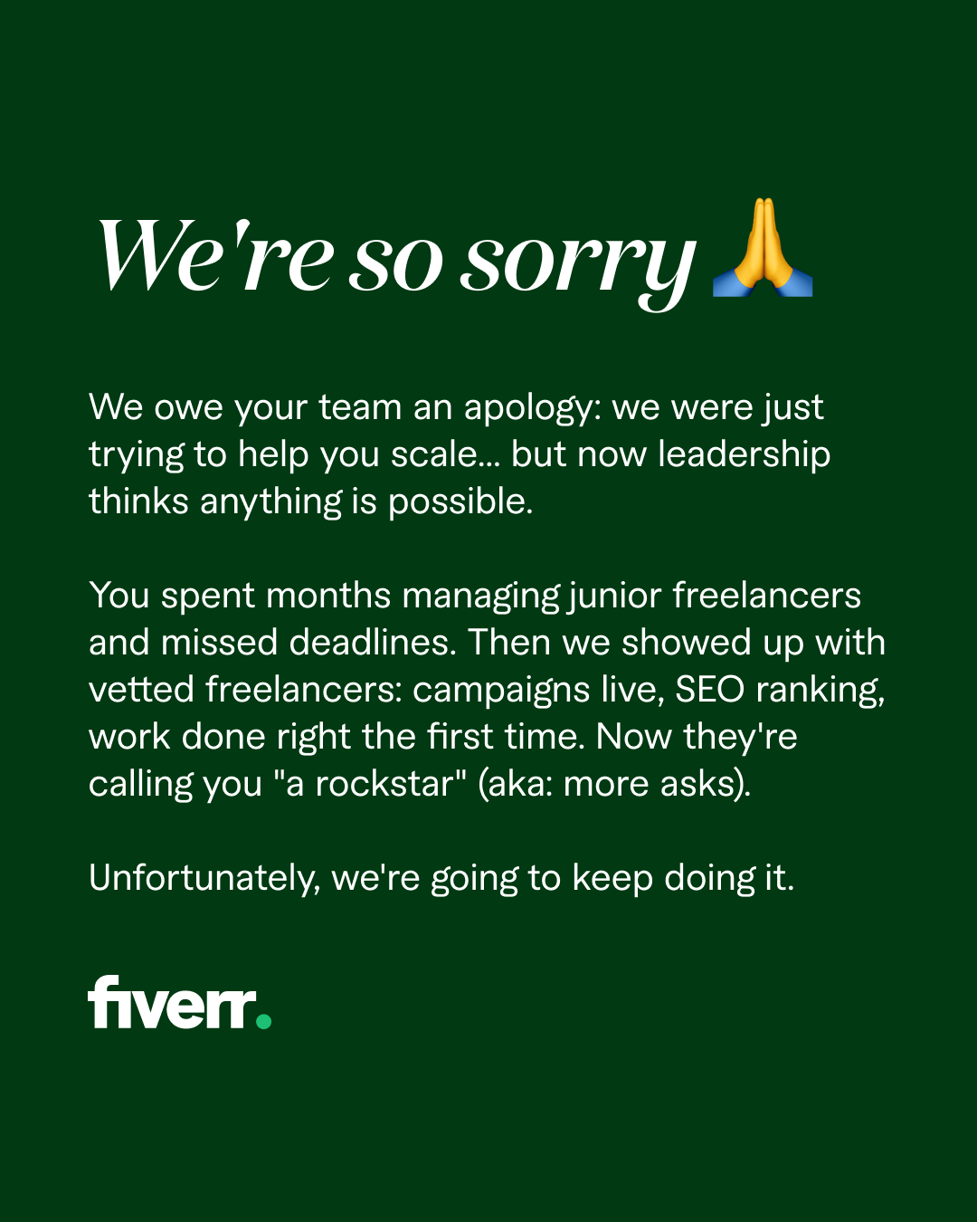 Fiverr Facebook ad