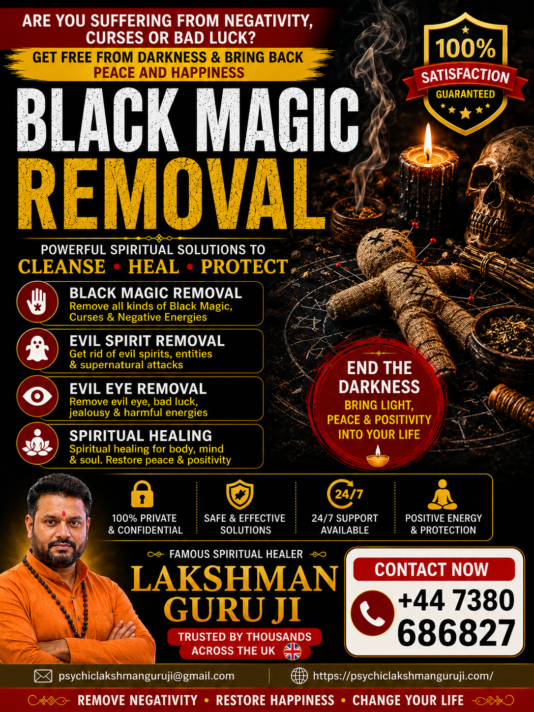 Astrologer Lakshman Guruji in London Facebook ad: Black Magic Removal