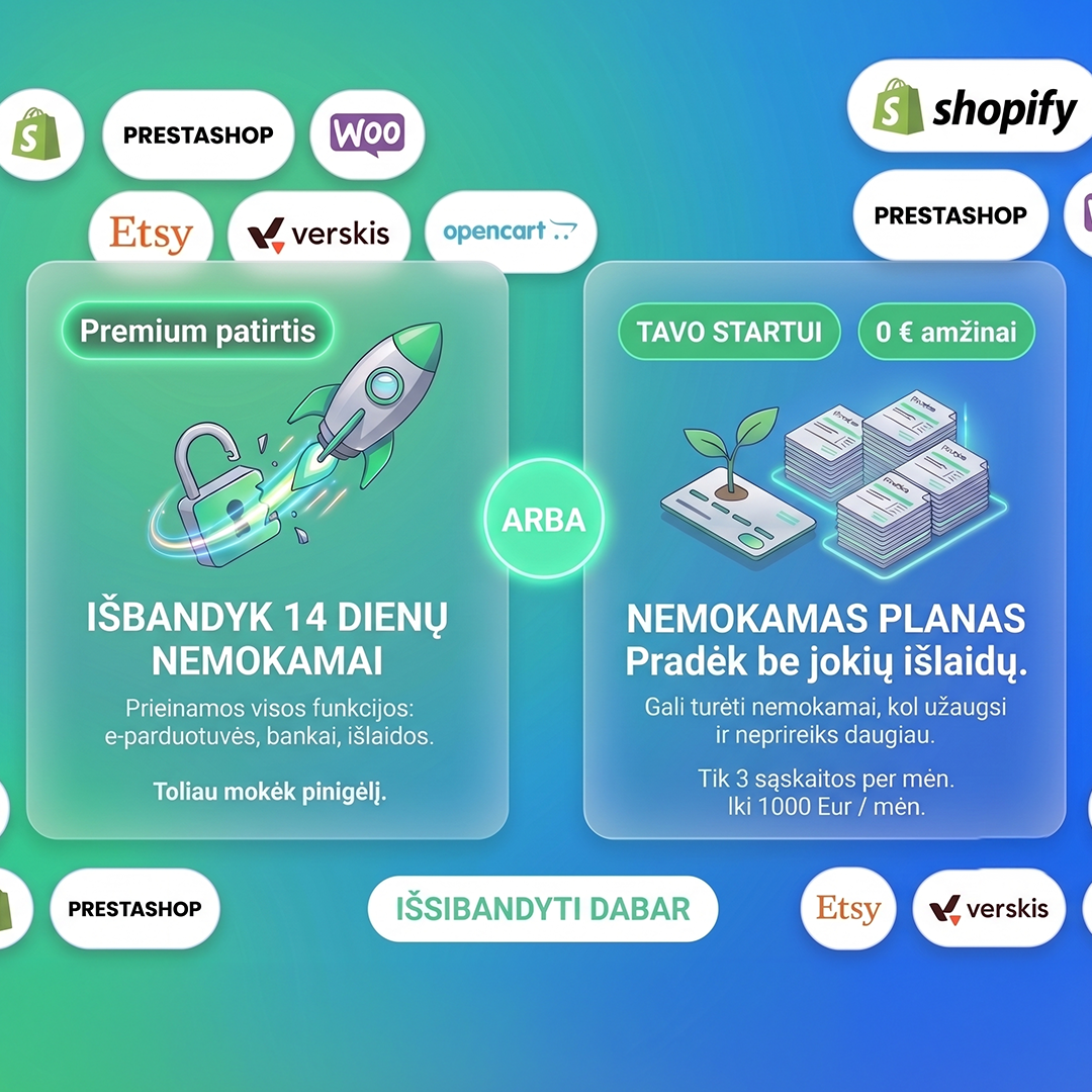 Sąskaita123 Facebook ad: Tik pradedi verslą ir sąskaitas išrašai retkarčiais?