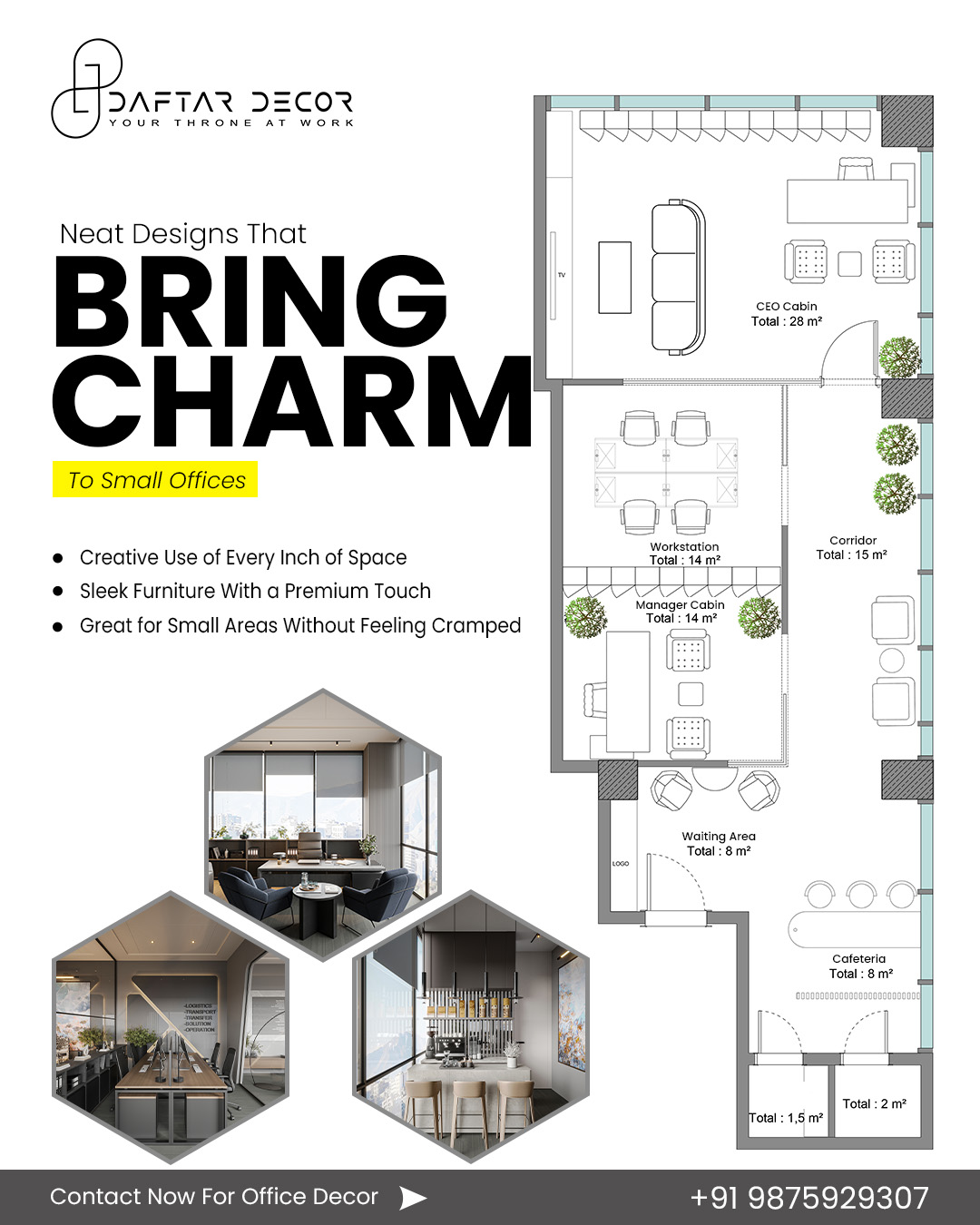 Daftar Decor - Noida Facebook ad: A well-designed office can make all the difference…