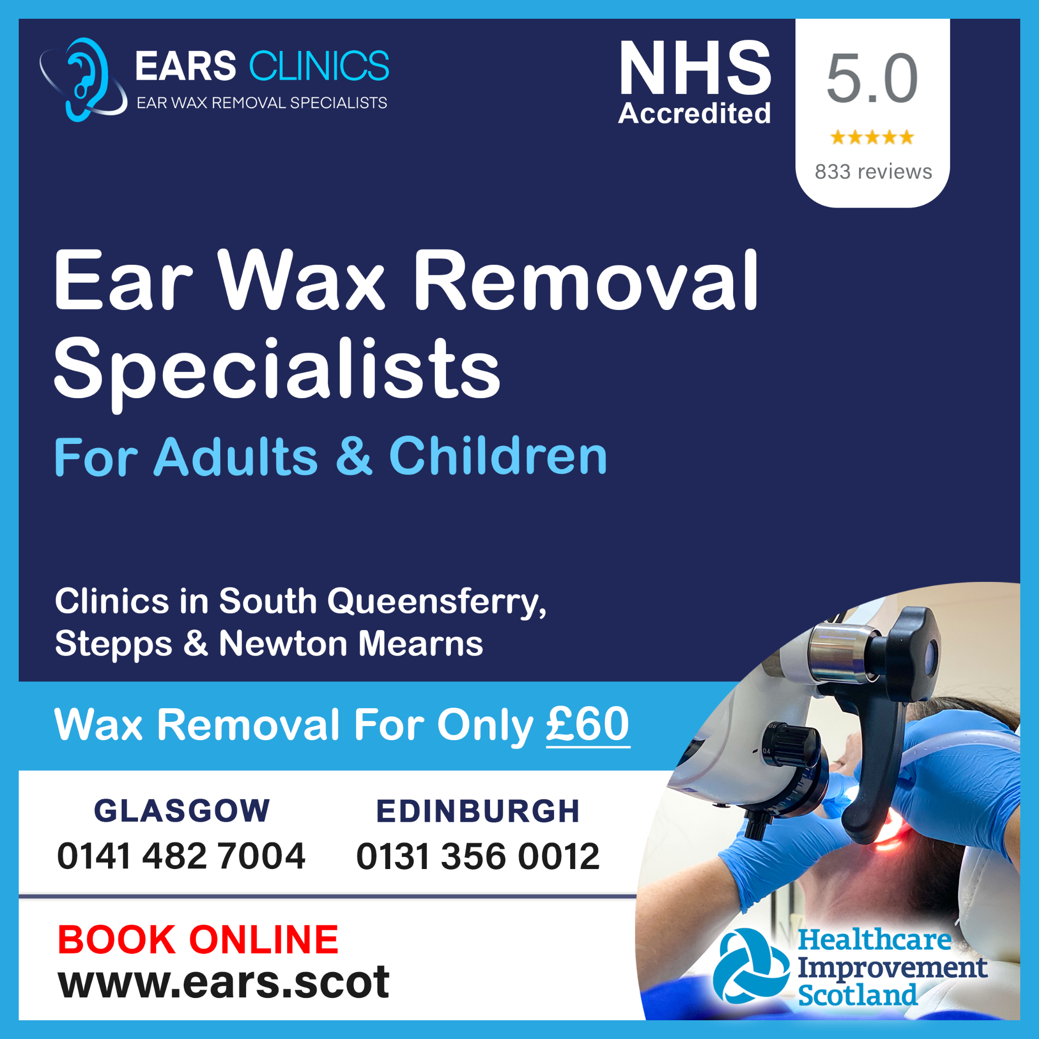 Ear Wax Removal Specialist by EARS Facebook ad