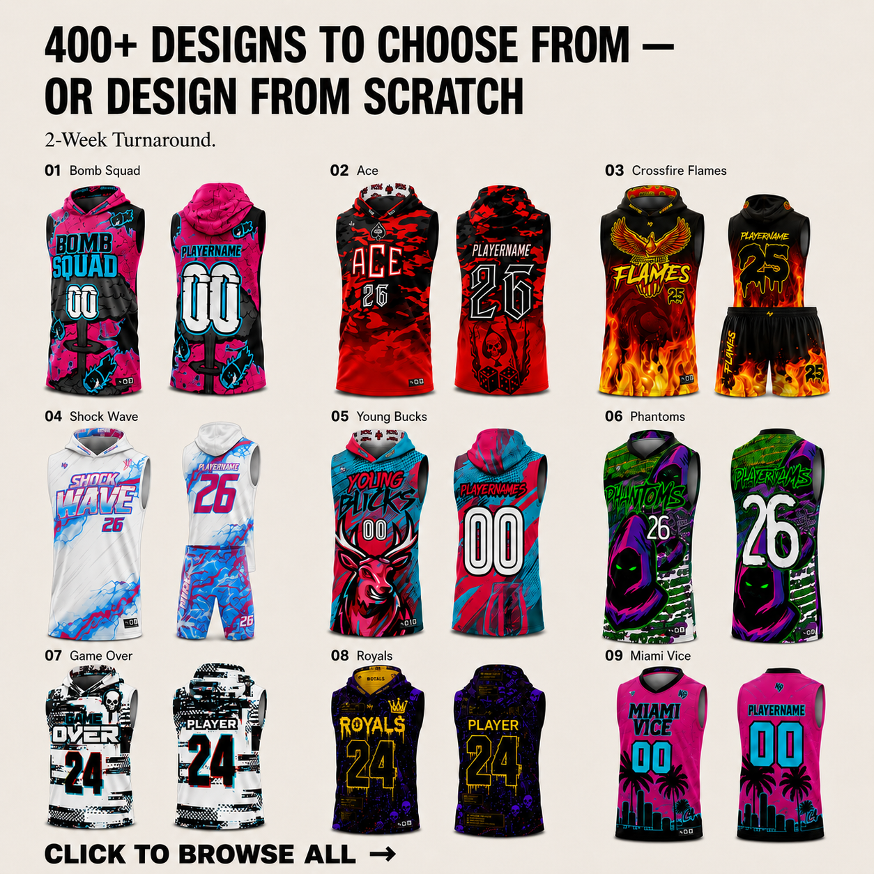 KitBeast Sports Apparel Facebook ad: Custom Flag Football Uniforms & Apparel