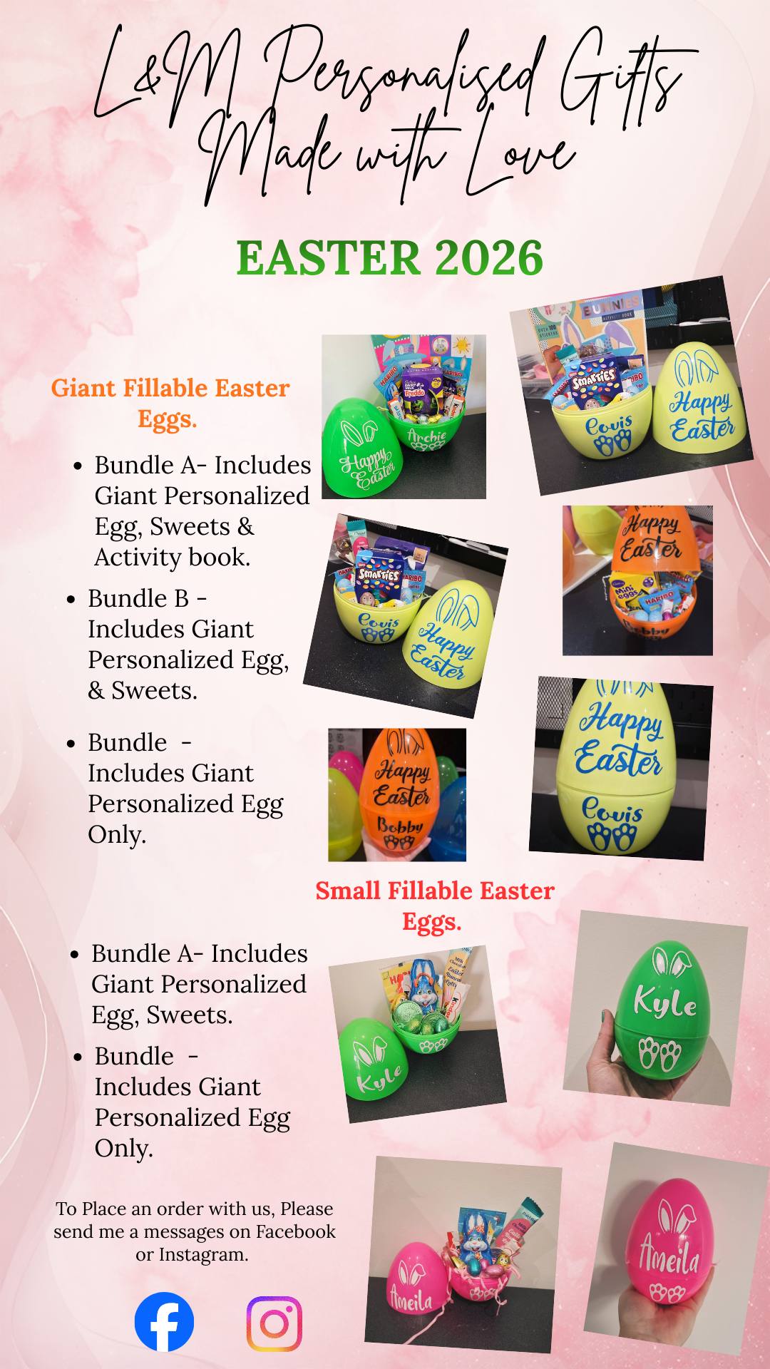 L&M Personalised Gifts Made With Love Facebook ad: Check out our latest price list for the…