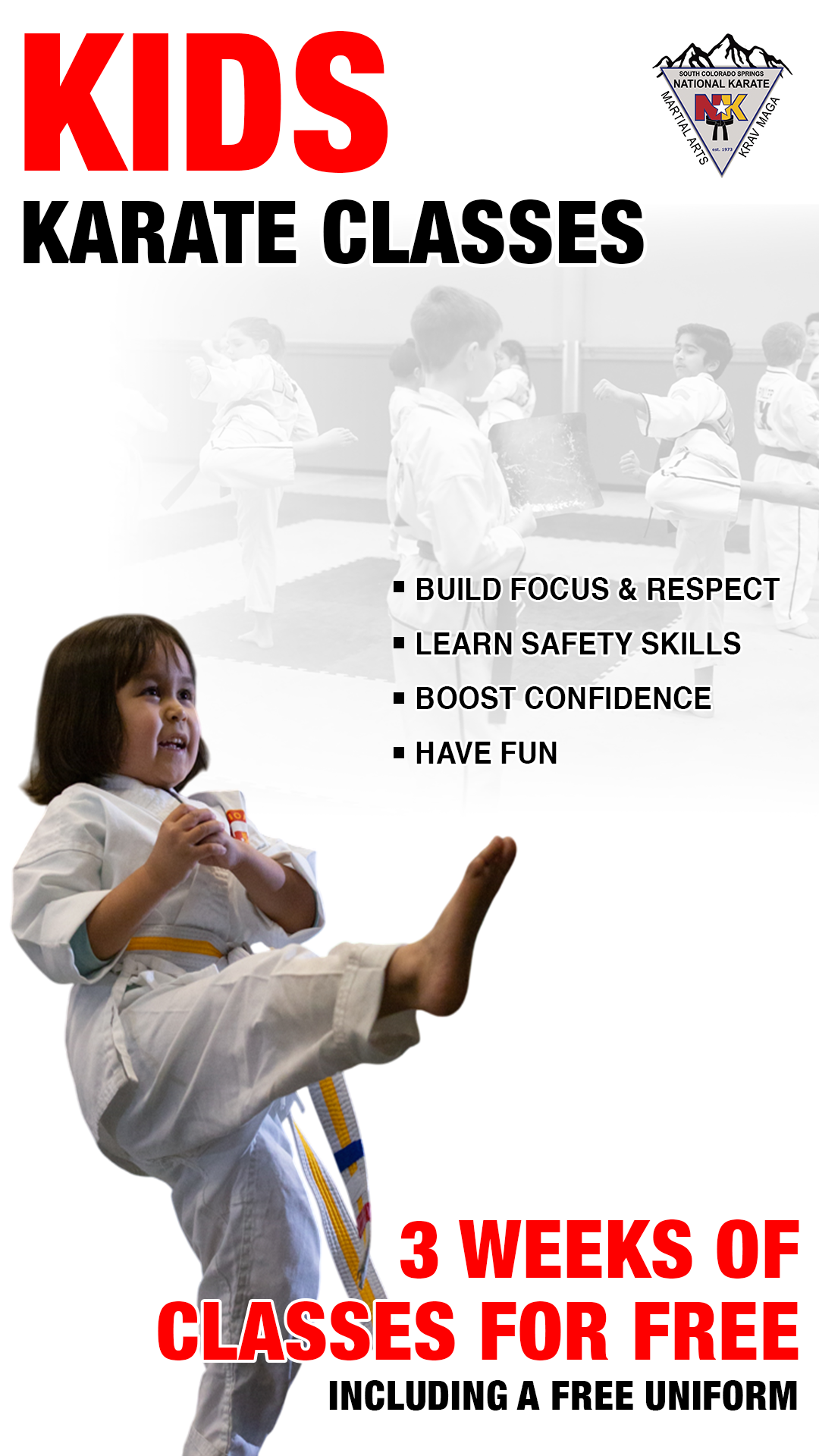 South Colorado Springs National Karate Facebook ad from Feb 7, 2026