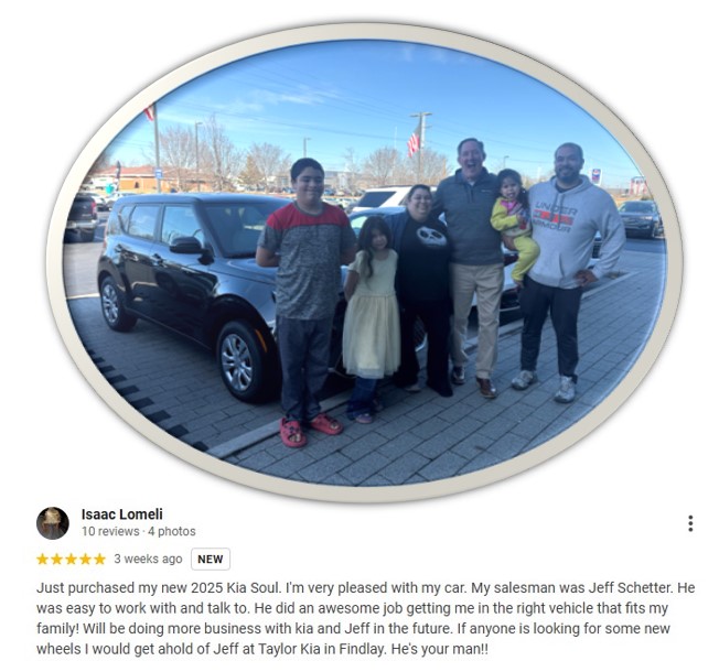 Jeff Schetter Taylor Kia of Findlay Facebook ad