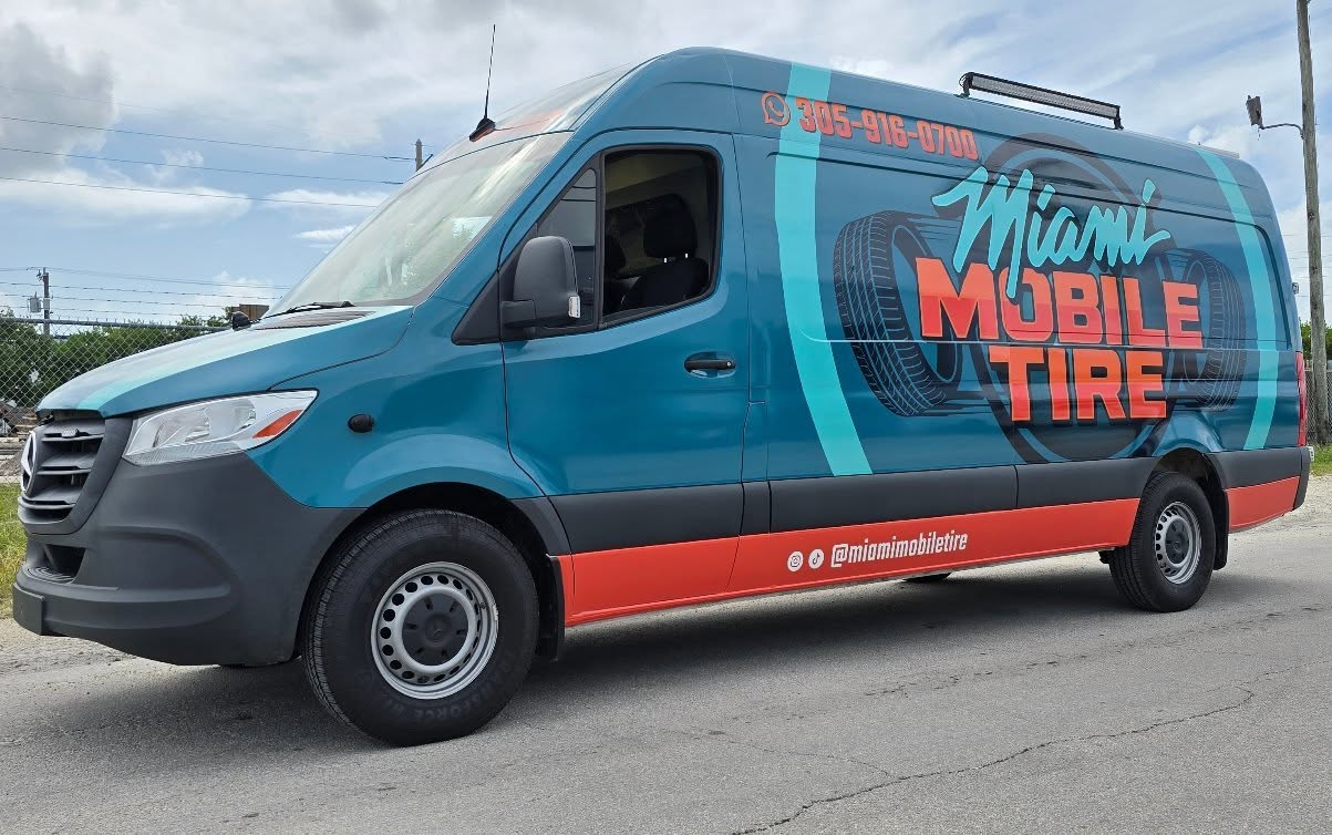 Miami Mobile Tire Shop Facebook ad: Miami Mobile Tire is on the road ready…