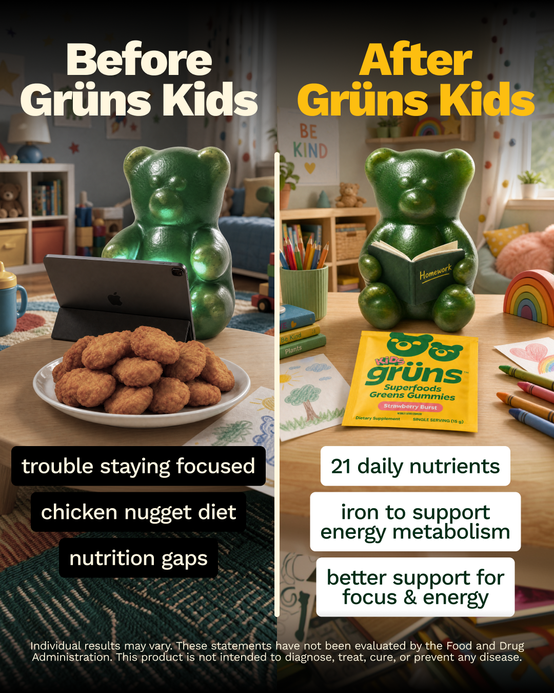 Grüns Kids Facebook ad
