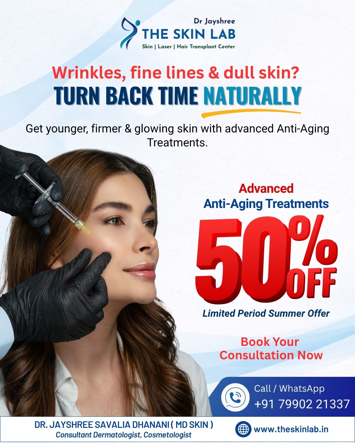 Dr Jayshree - The Skin Lab Facebook ad: Chat with us