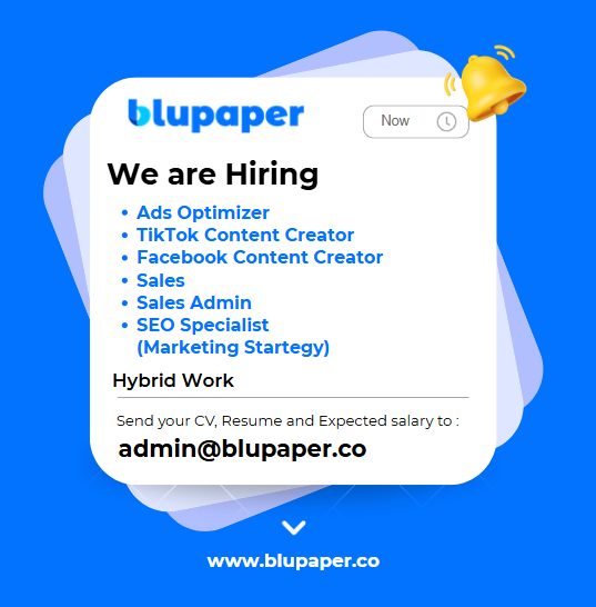 Blupaper Digital Marketing Agency Facebook ad: Blupaper เปิดรับสมัครทีมใหม่หลายตำแหน่ง!