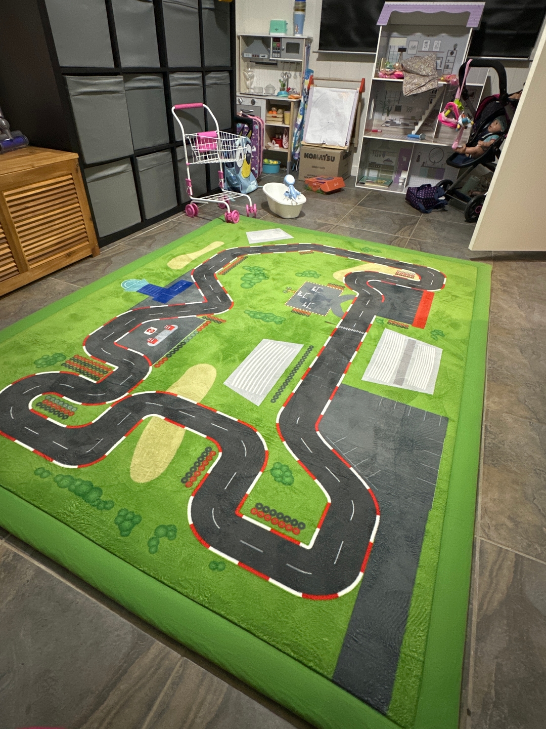 Muscle Mat Facebook ad: The Racetrack Is Here! Hours Of Fun