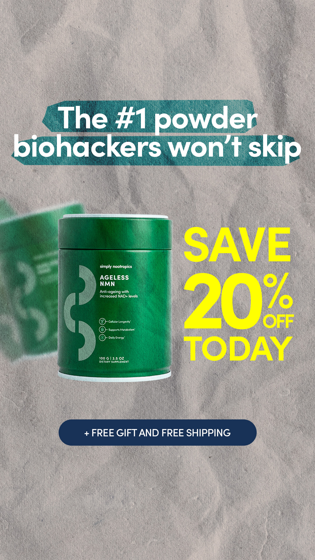 Simply Nootropics Facebook ad