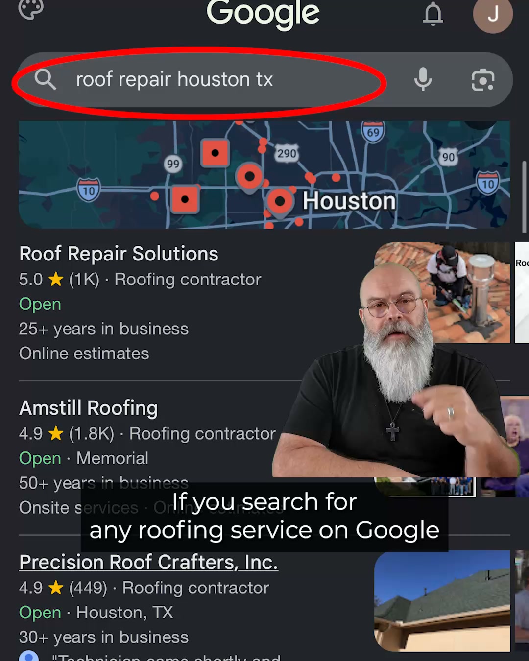 Roofing SEO Webmasters Facebook ad: Rank Top 3 on Google & AI Search for Roofing