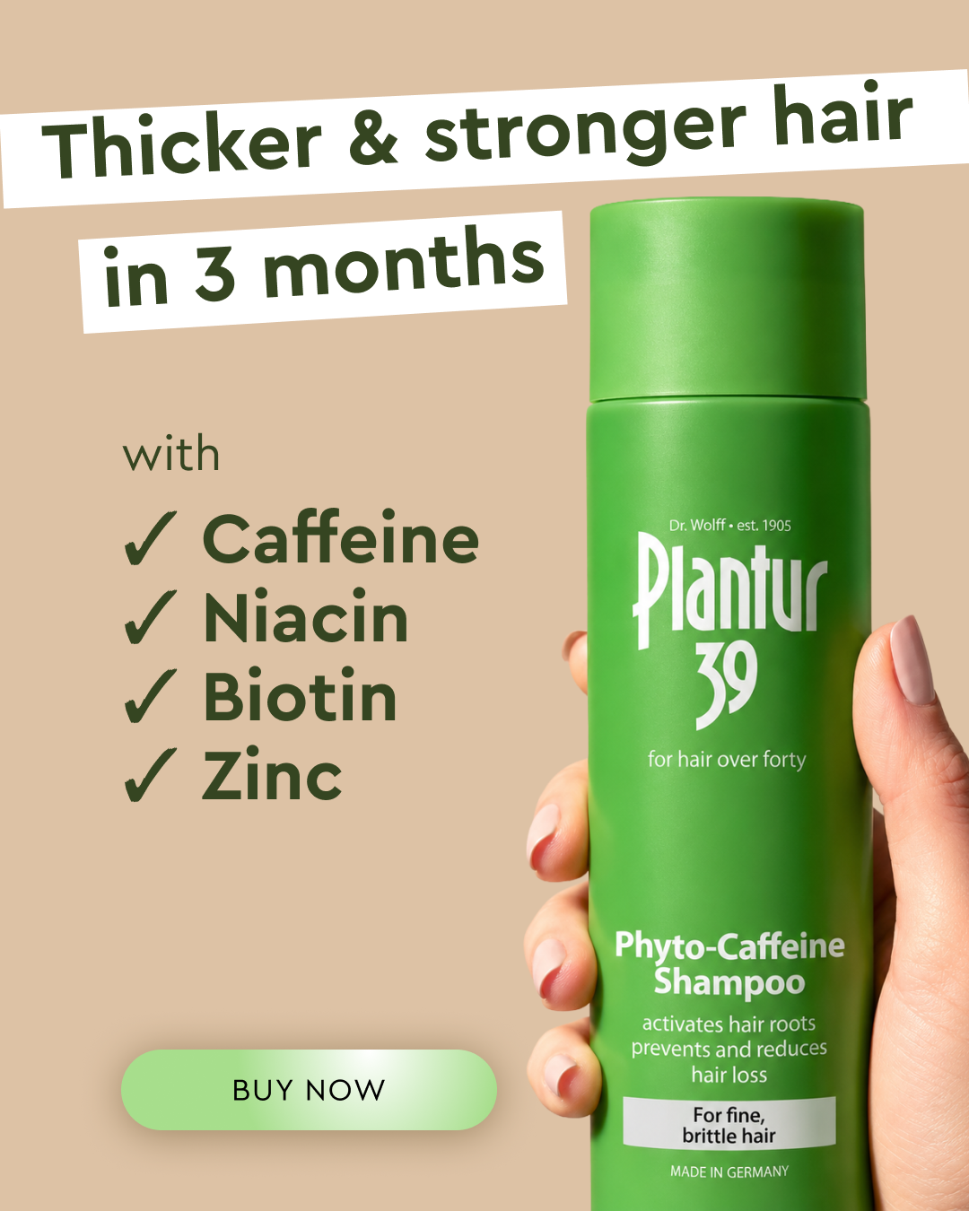 Plantur Facebook ad: Plantur 39 Shampoo