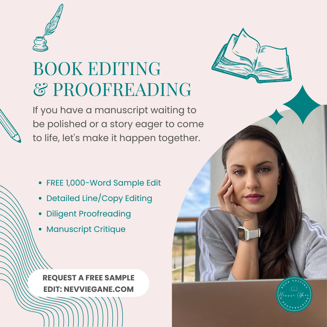 Nevvie Gane Book Editing Facebook ad: If you have a manuscript waiting to be…
