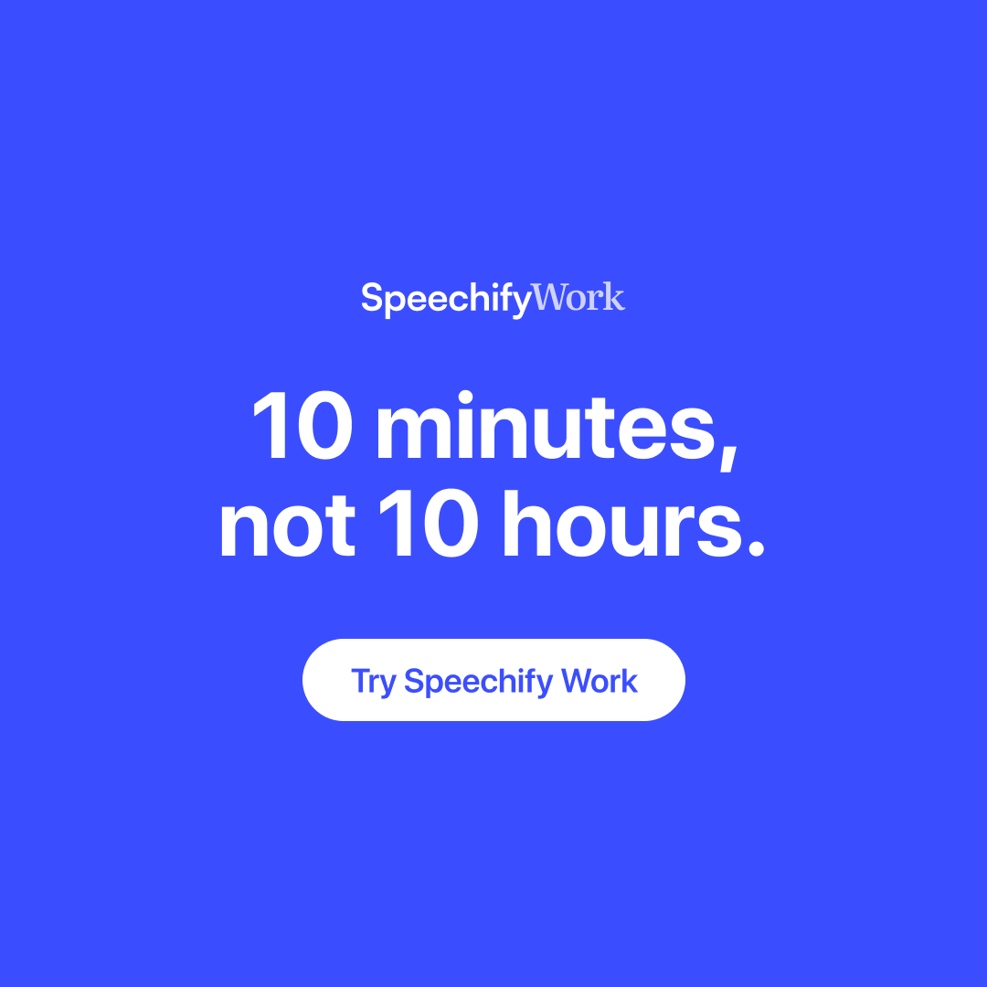 Speechify Facebook ad