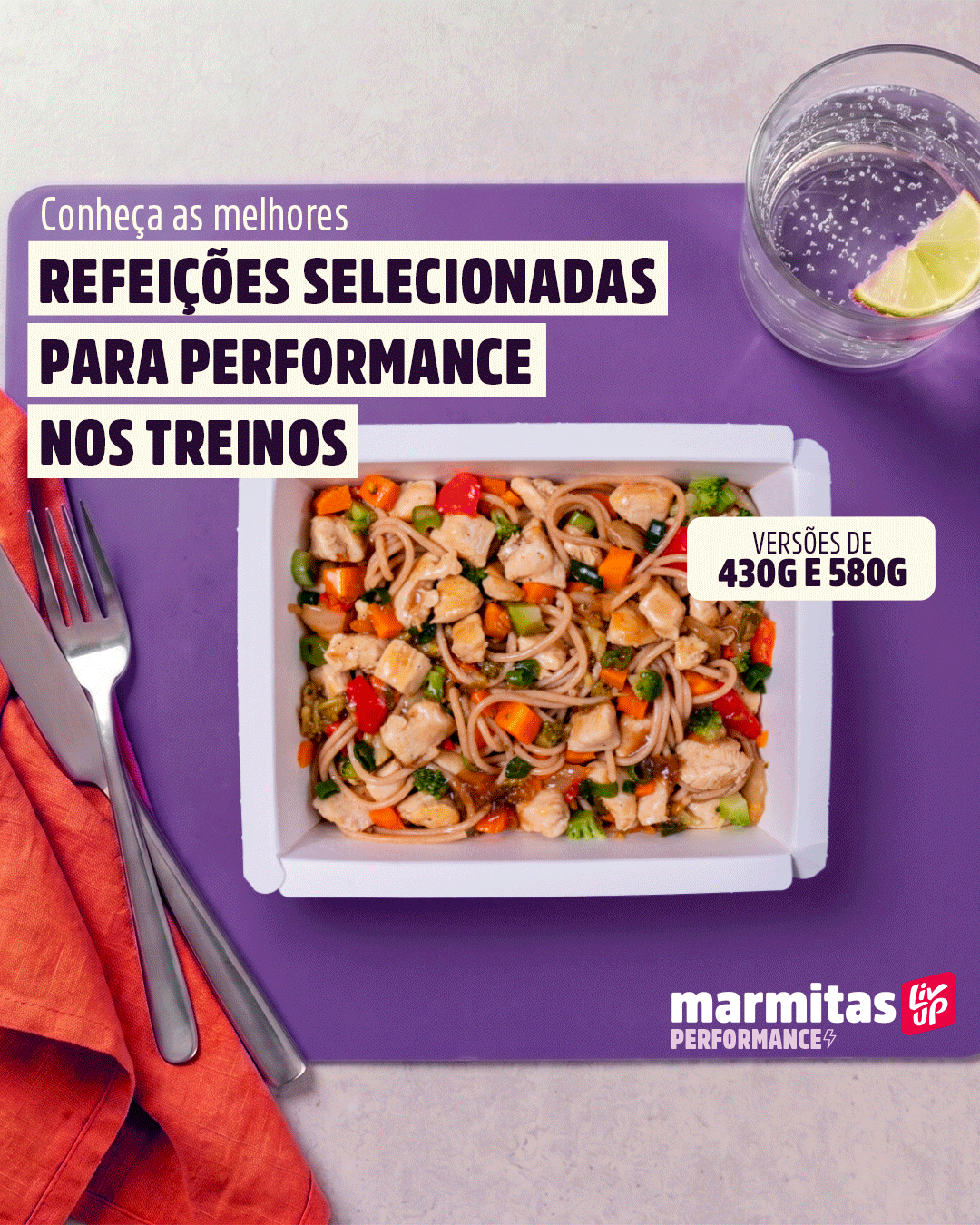 Liv Up Facebook ad: Nas versões 430g e 580g