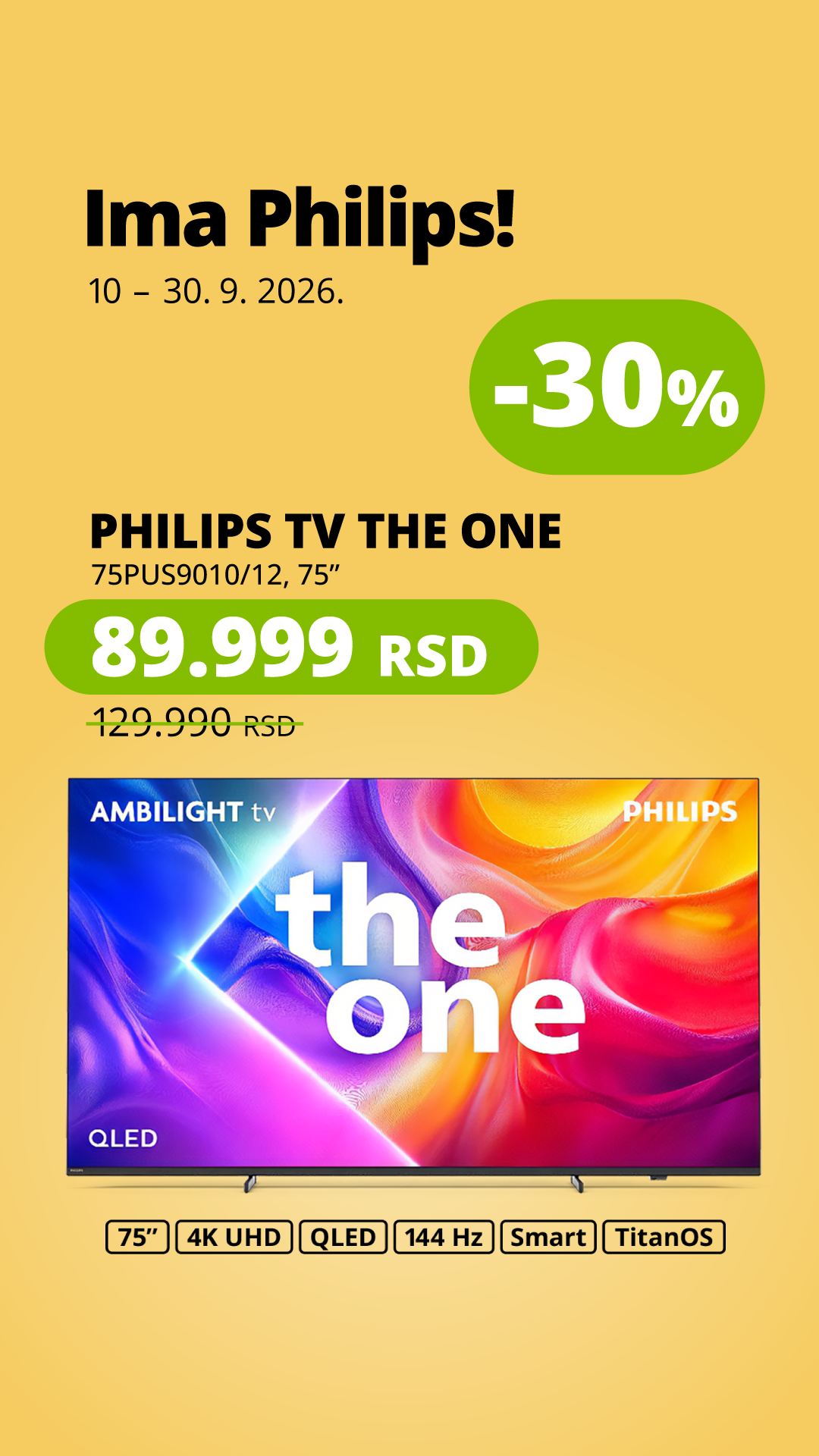 Ananas.rs Facebook ad: Philips televizori na akciji