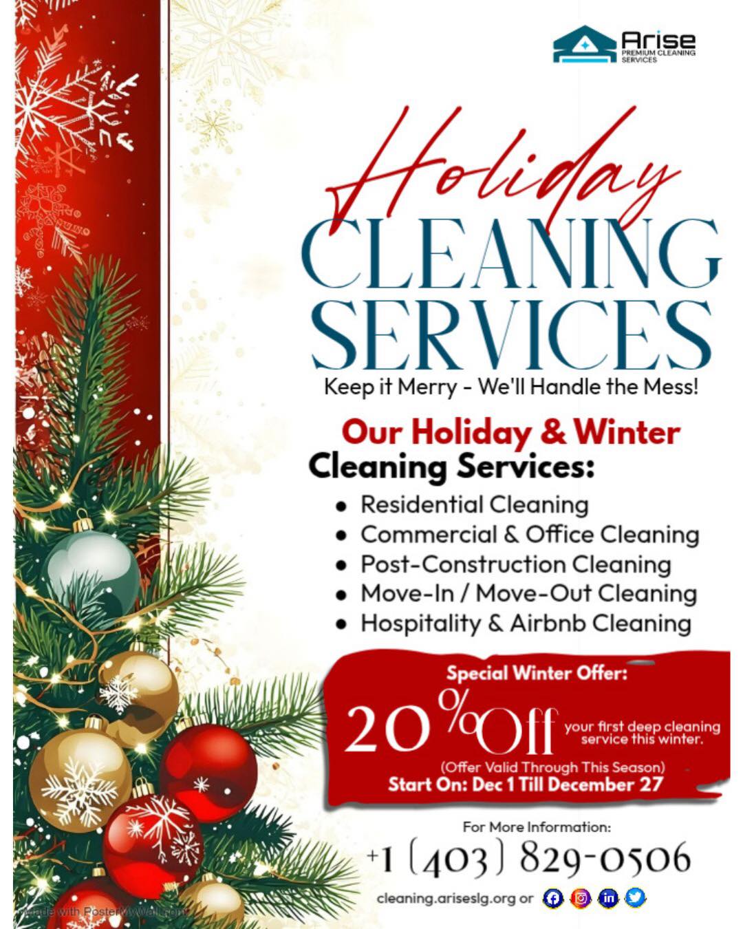 Arise Premium Cleaning Services Facebook ad: Arise Premium Cleaning Services - Raising the Standard of…