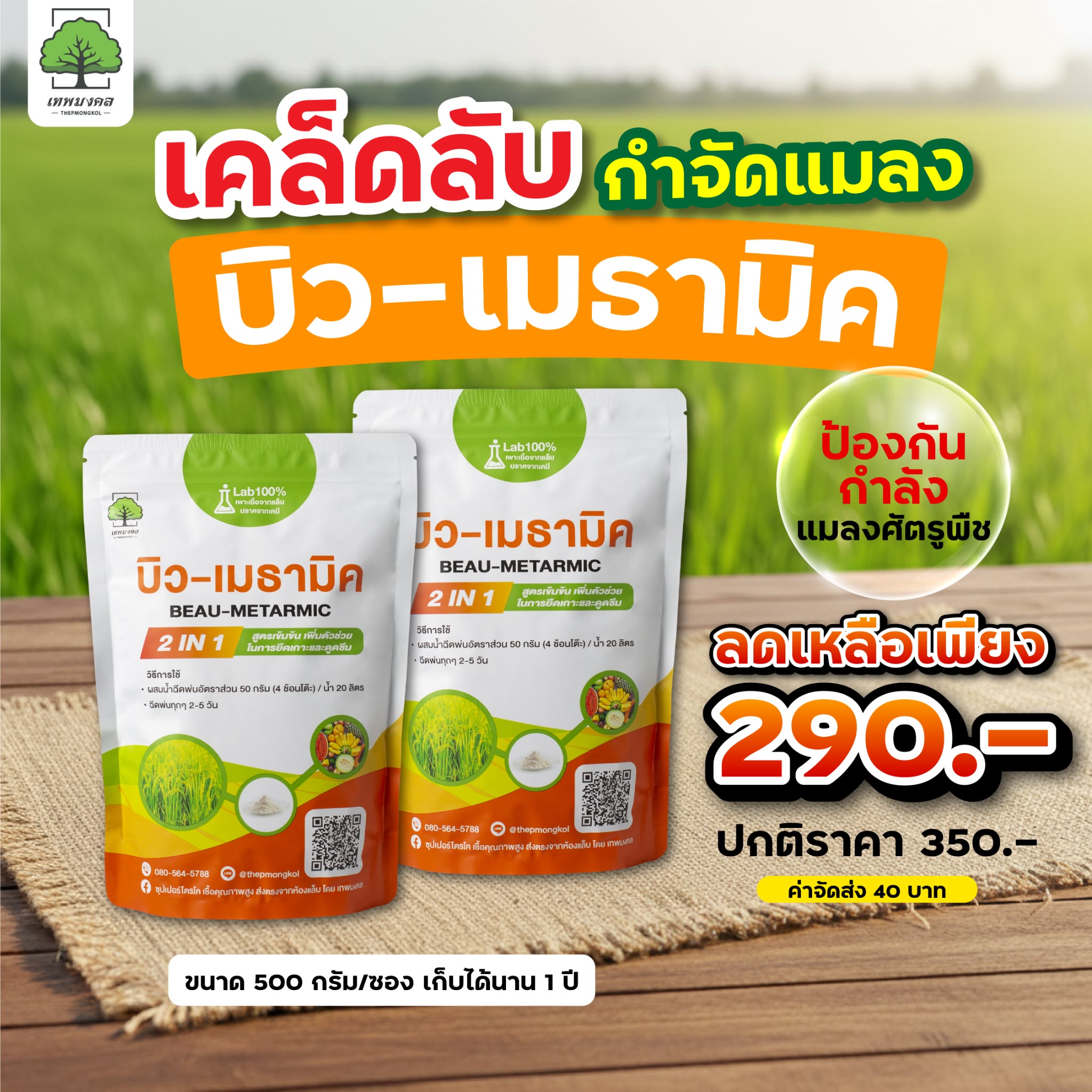 บิวเมธามิค กำจัดศัตรูพืช เชื้อคุณภาพสูง Facebook ad: ลูกค้าเก่า ทักแชท รับส่วนลดพิเศษ