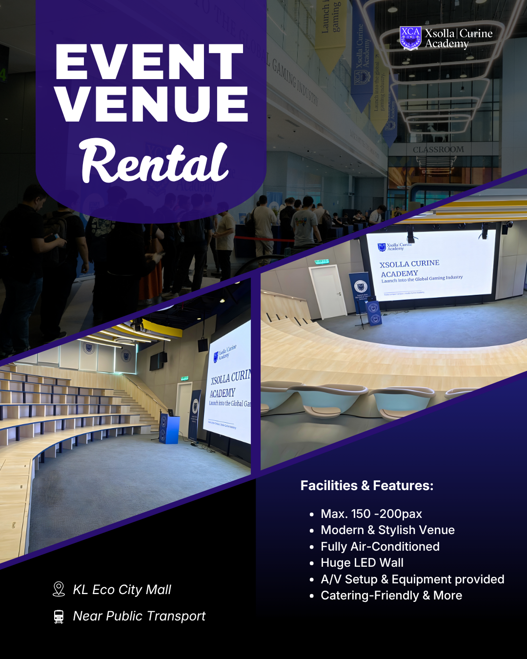 Xsolla Curine Academy Facebook ad: KL Eco City Event Venue