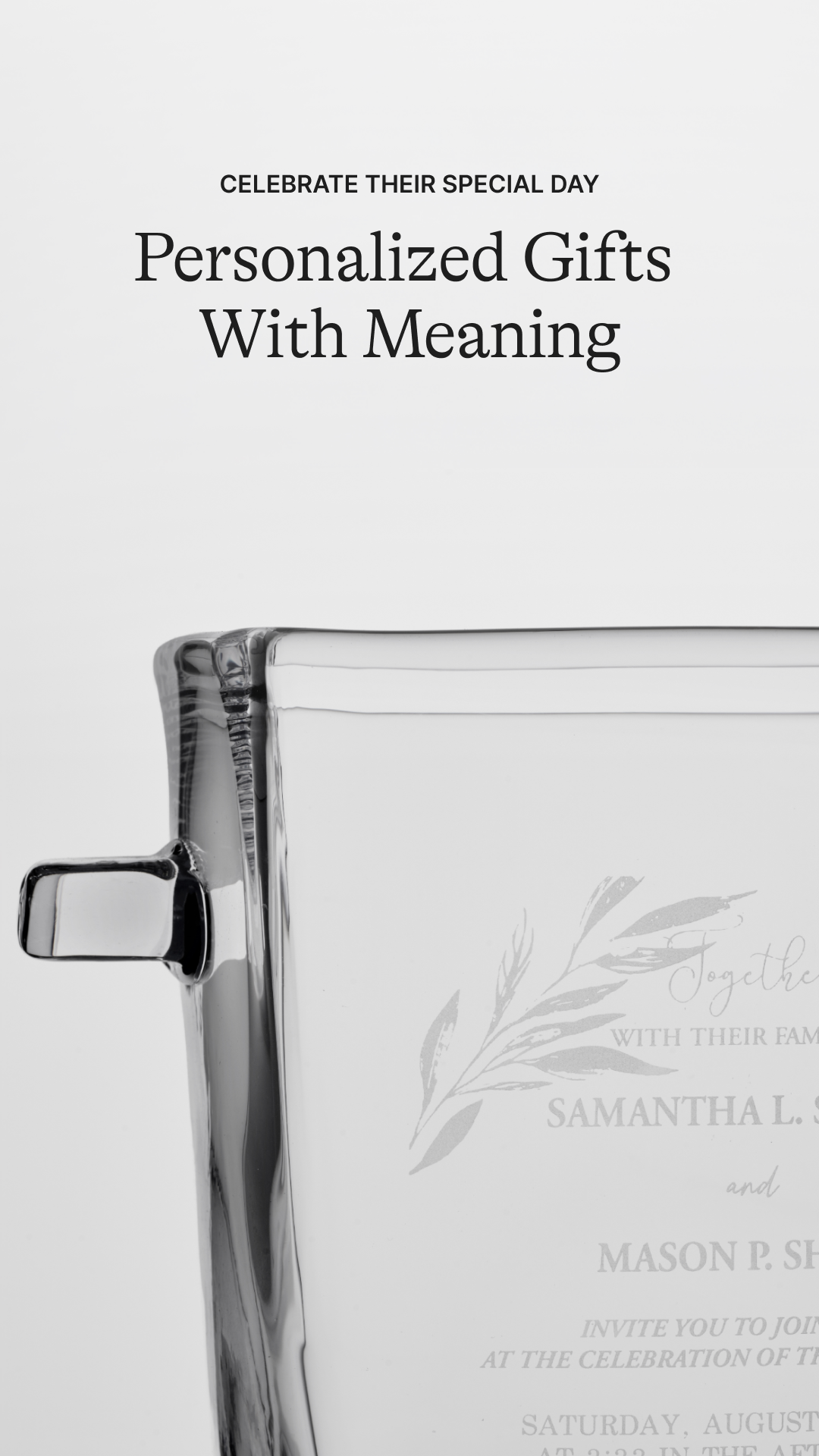 Simon Pearce Facebook ad: A Gift of Personalization