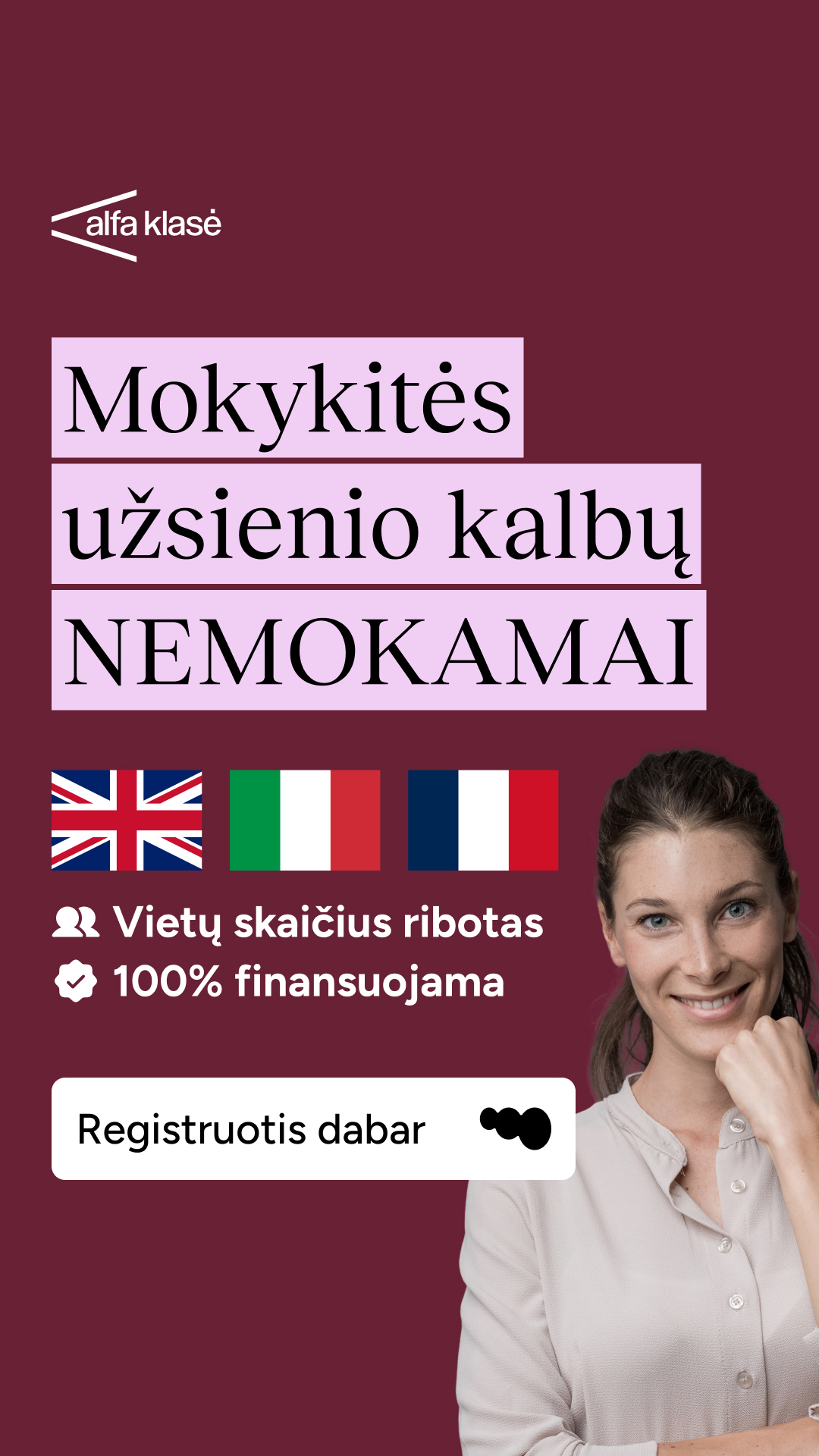 Alfa Klasė Facebook ad