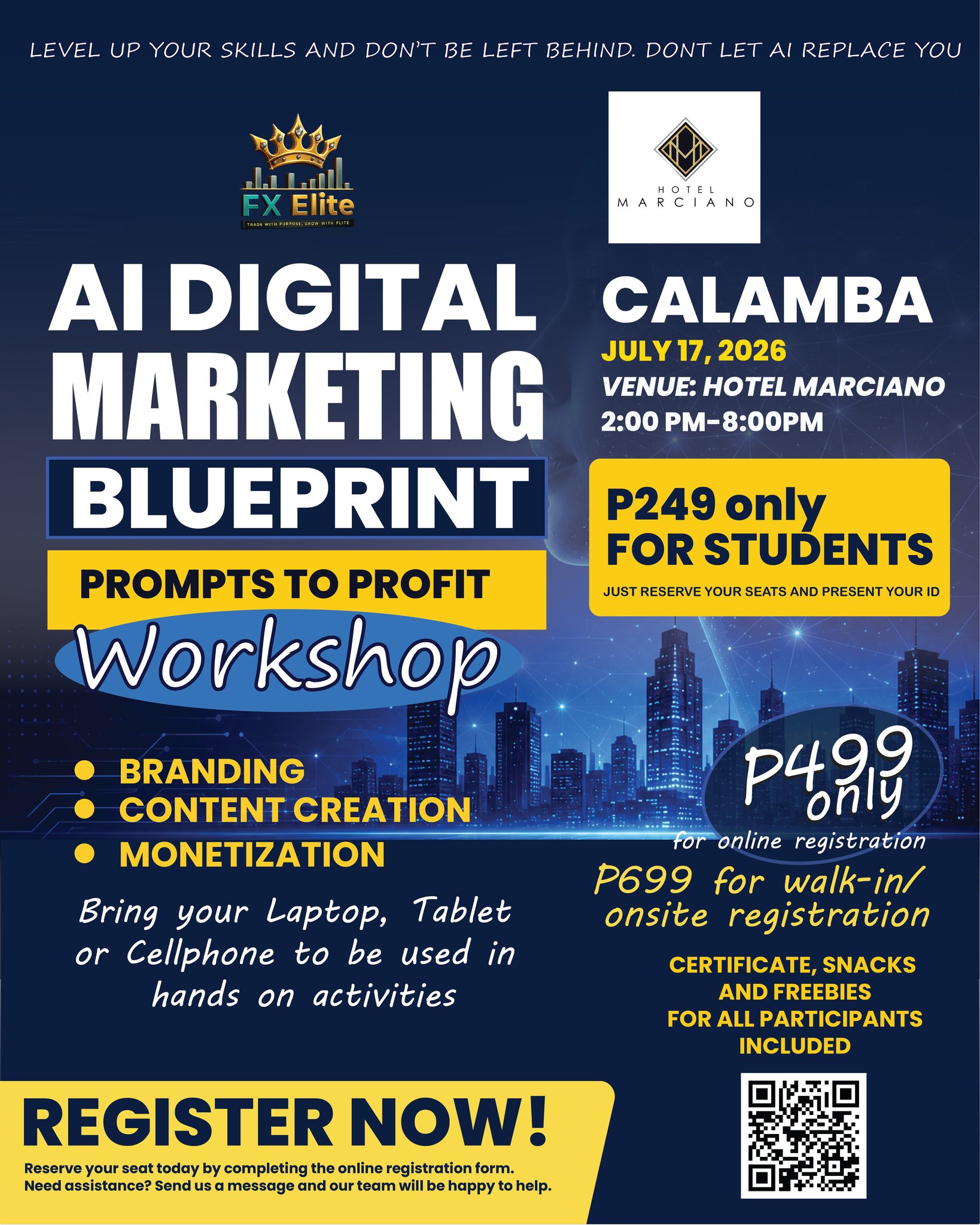 FOREX CFD Facebook ad: Reserve your seat now