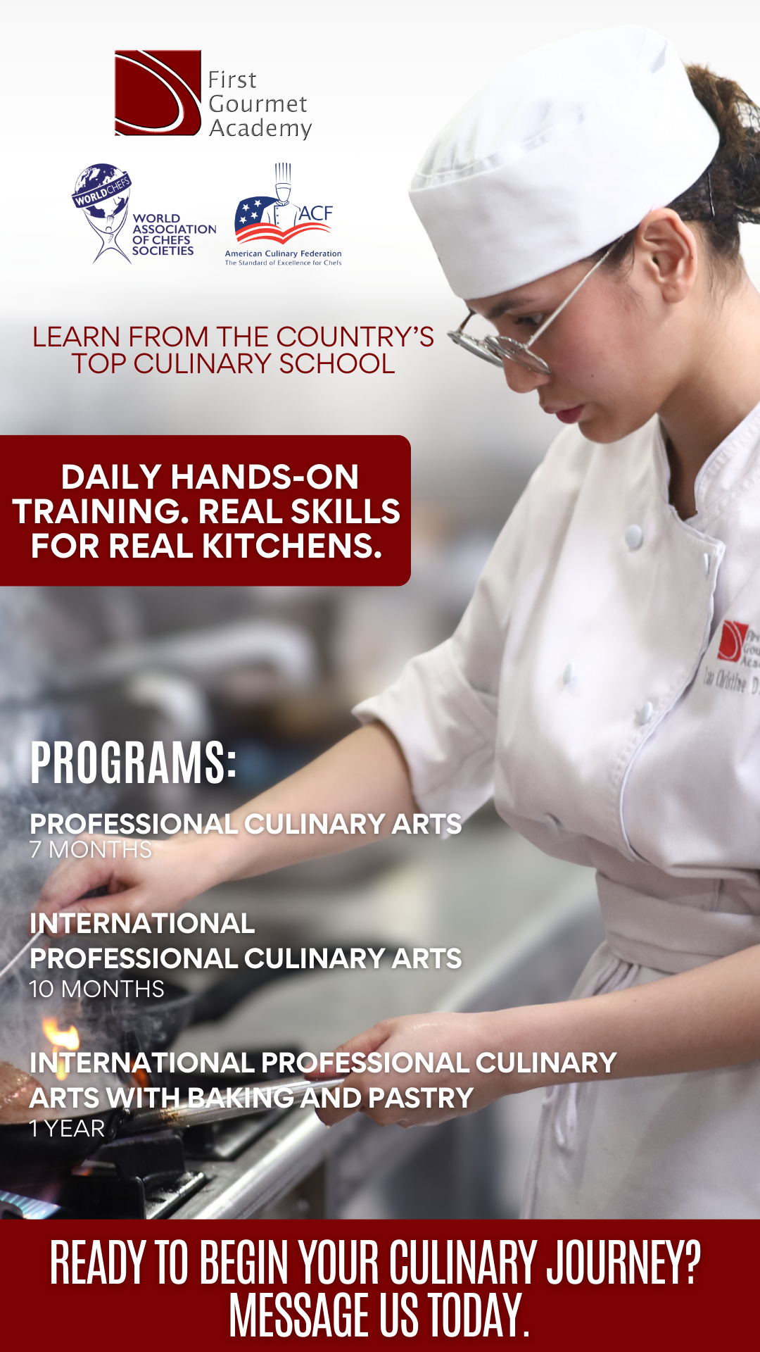 First Gourmet Academy Facebook ad from Dec 15, 2025