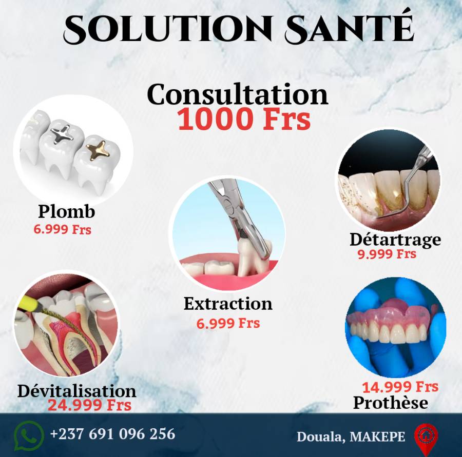 Solution santé Cameroun Facebook ad: À la recherche d'un dentiste compétent, professionnel et…