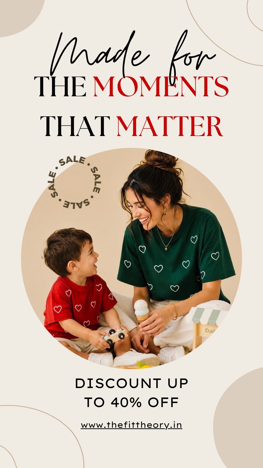 the.fit.theory Facebook ad: Mom + Son Twinning Tees, Up to 40% Off