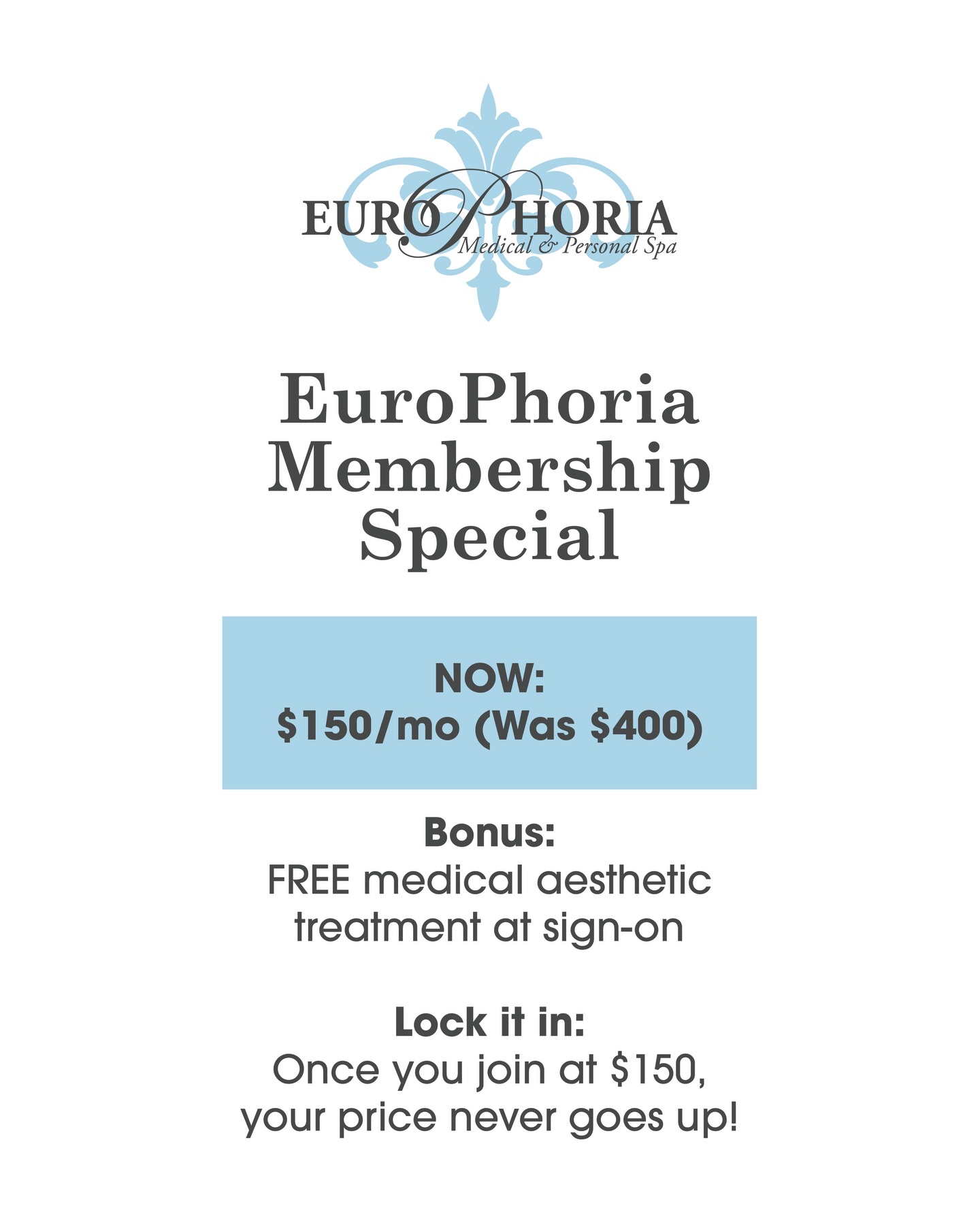 EuroPhoria Medical & Personal Spa Facebook ad: The smartest way to do beauty at Europhoria.