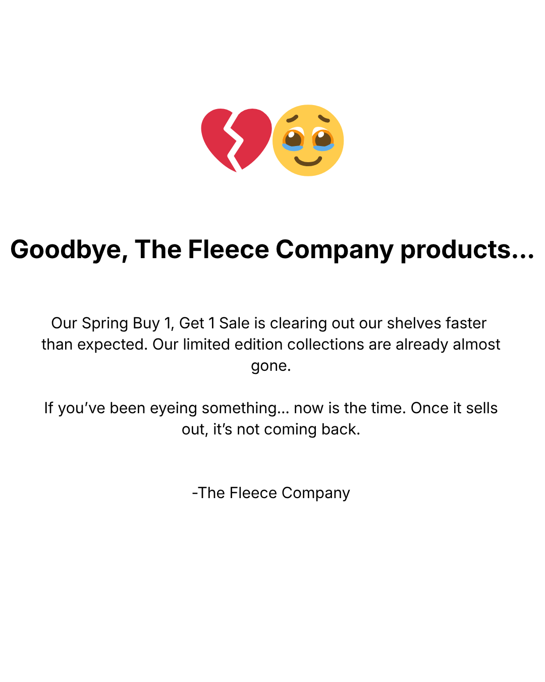 The Fleece Company Facebook ad