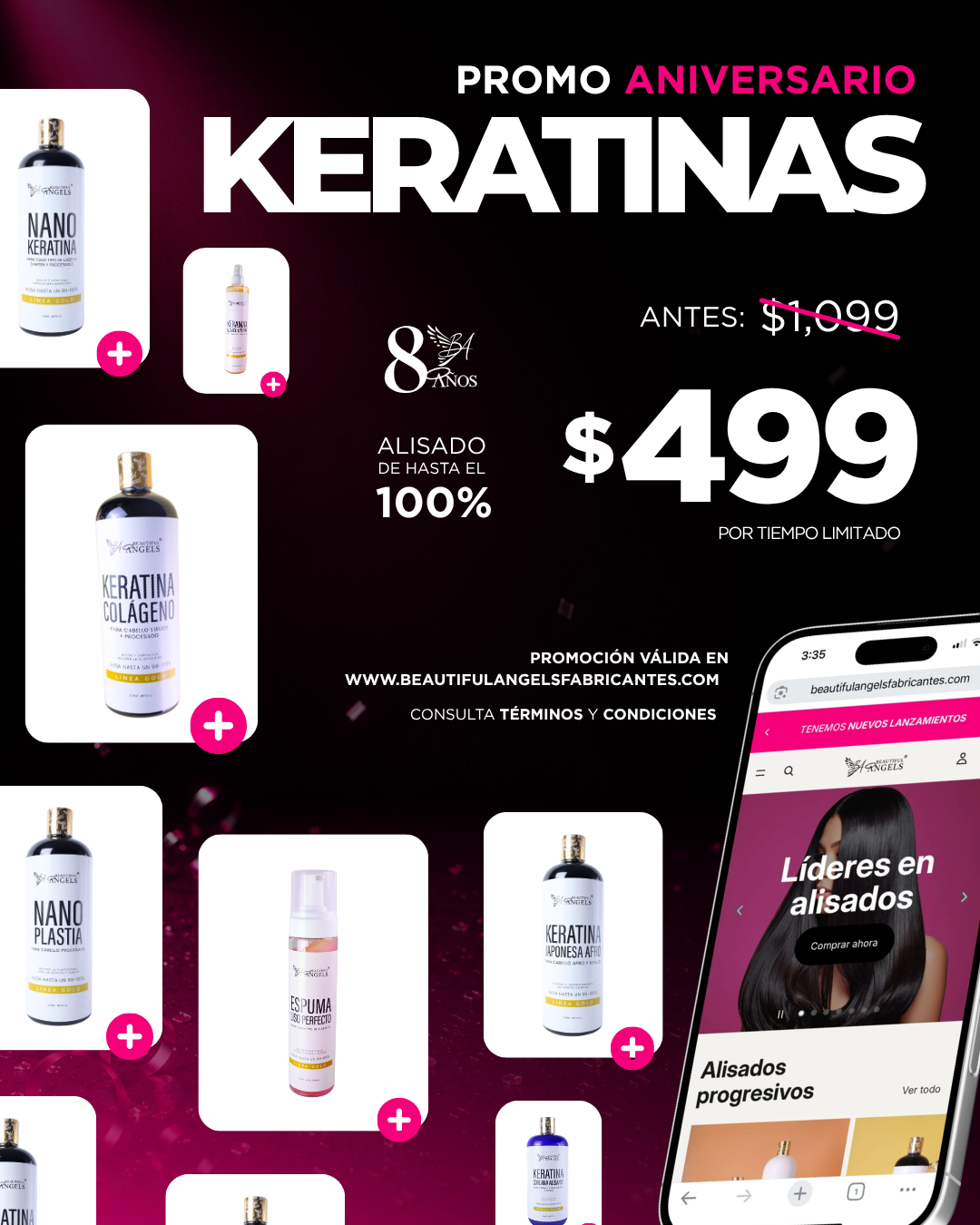 Beautiful Angels Facebook ad: ¡Celebramos nuestro aniversario con promo especial!