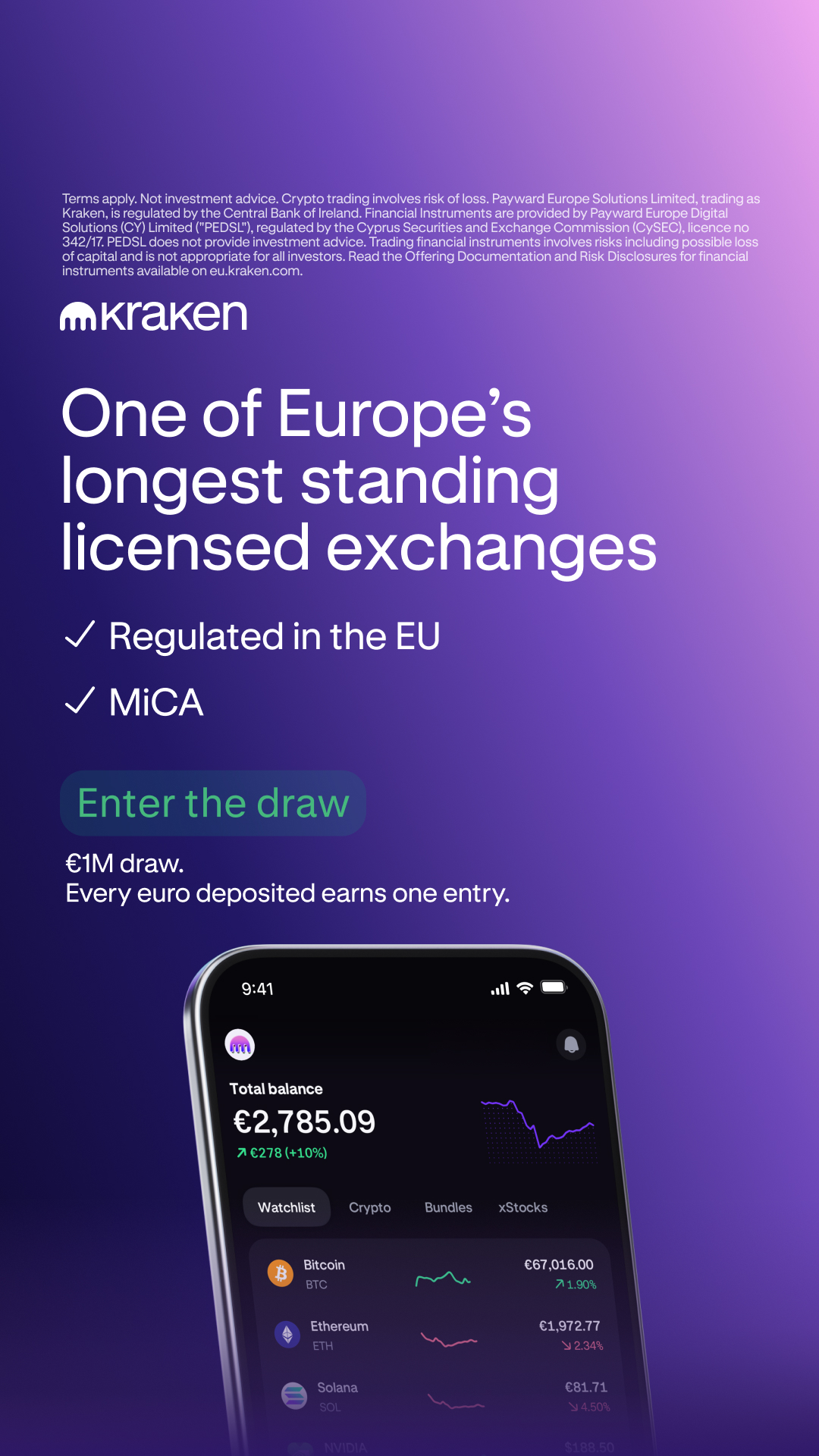 Kraken Digital Asset Exchange Facebook ad