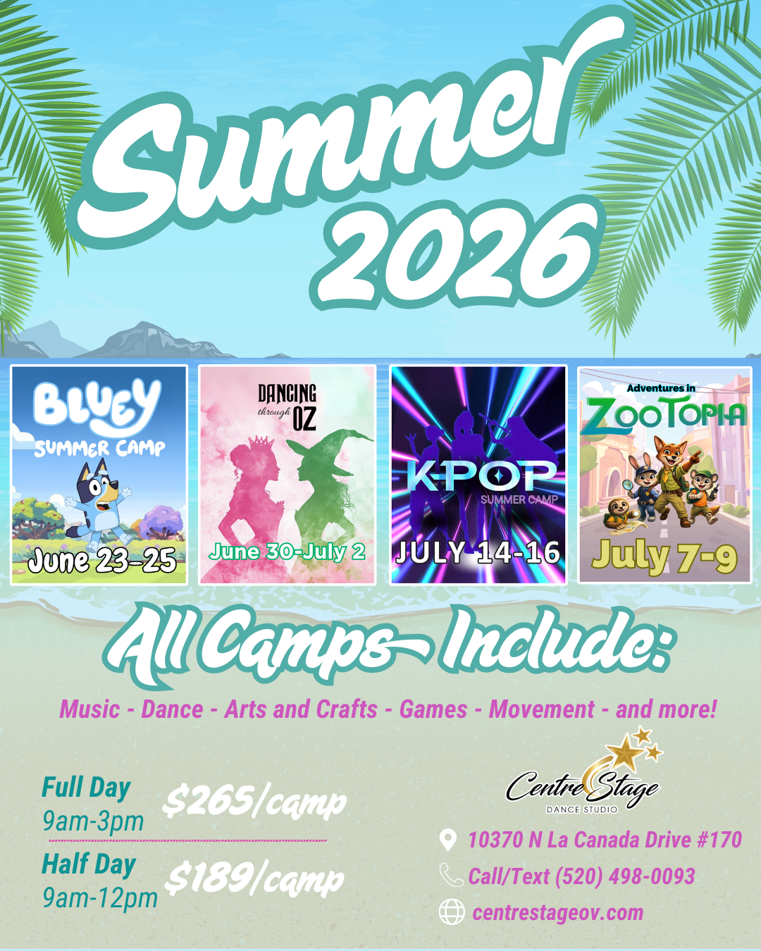 Centre Stage Dance Studio Facebook ad: Dance, Shine, and Celebrate!