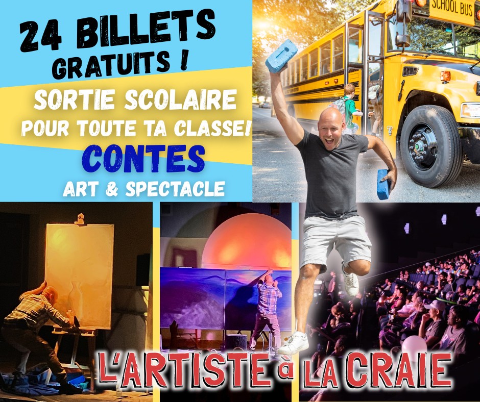 L'Artiste à la Craie Facebook ad: OFFRE SPÉCIALE ENSEIGNANTS Spectacle: L’Arbre du Village.
