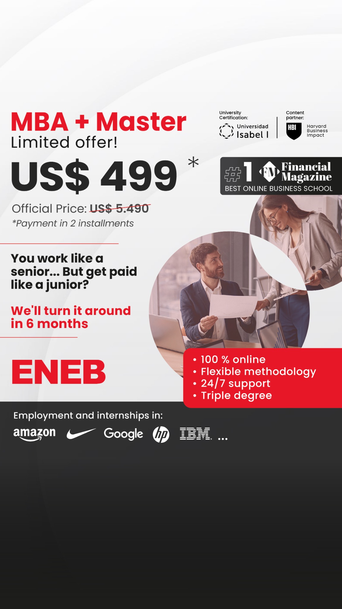 ENEB - European Business School of Barcelona Facebook ad