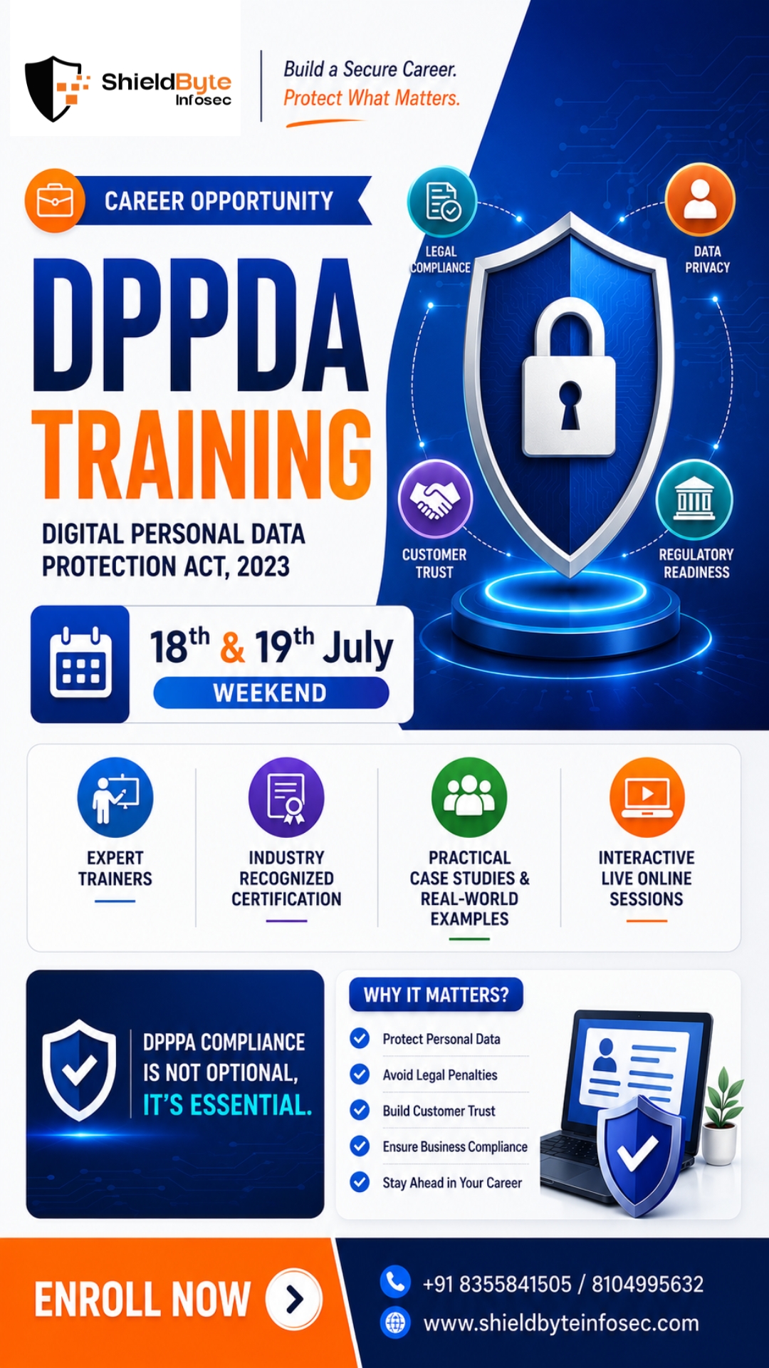 ShieldByte Infosec Facebook ad from Jul 3, 2026