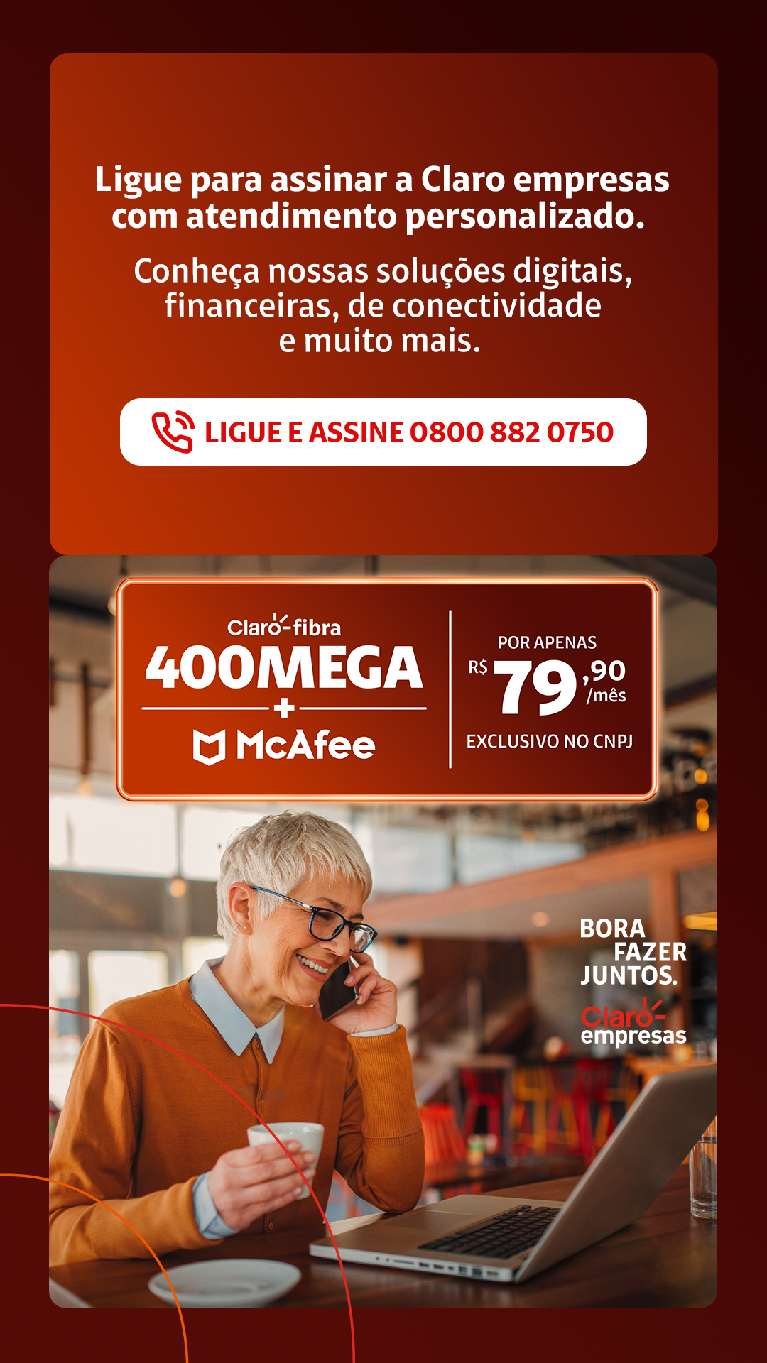 Claro empresas Brasil Facebook ad from Jan 29, 2026