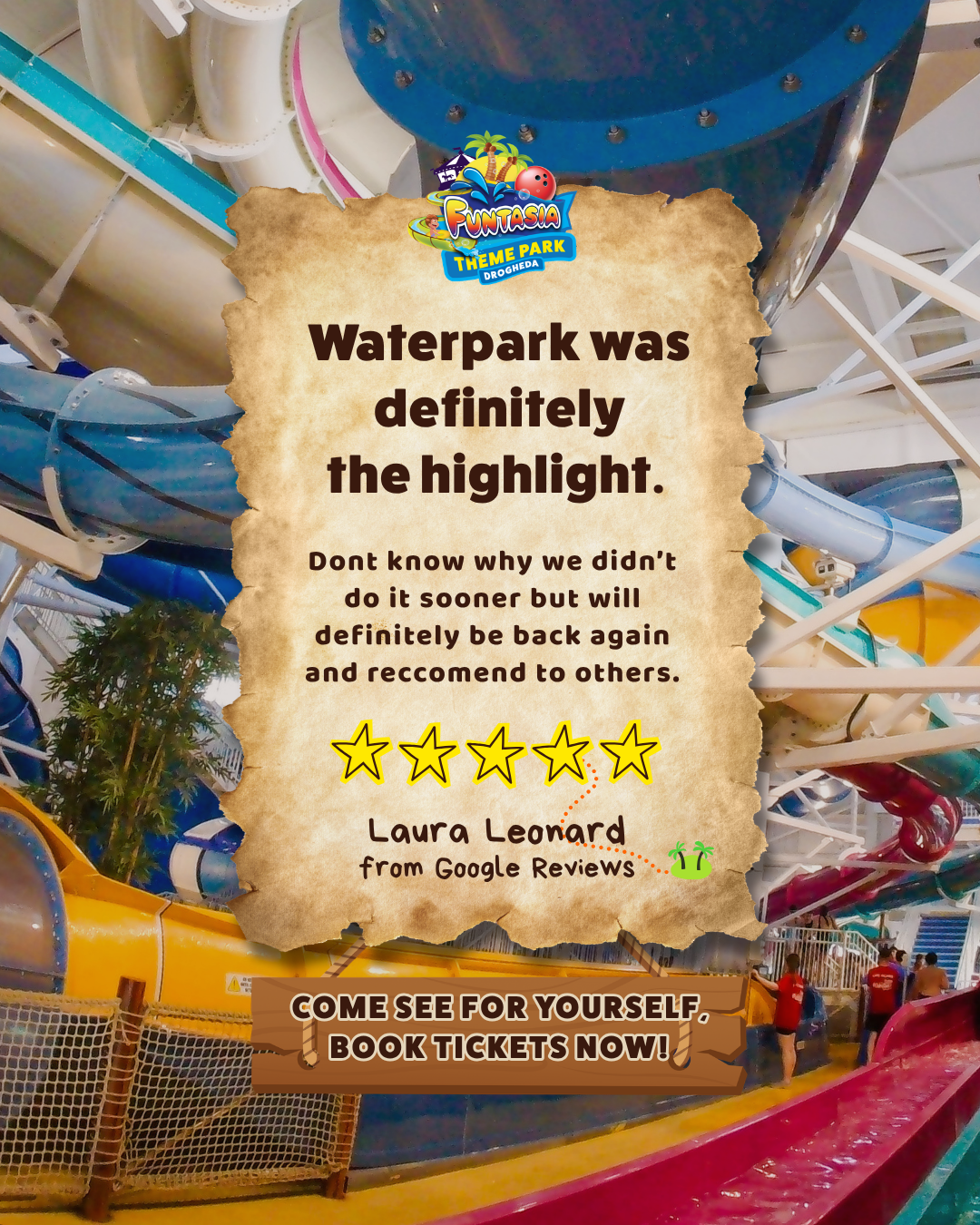 Funtasia Theme Park Facebook ad: Make a Splash