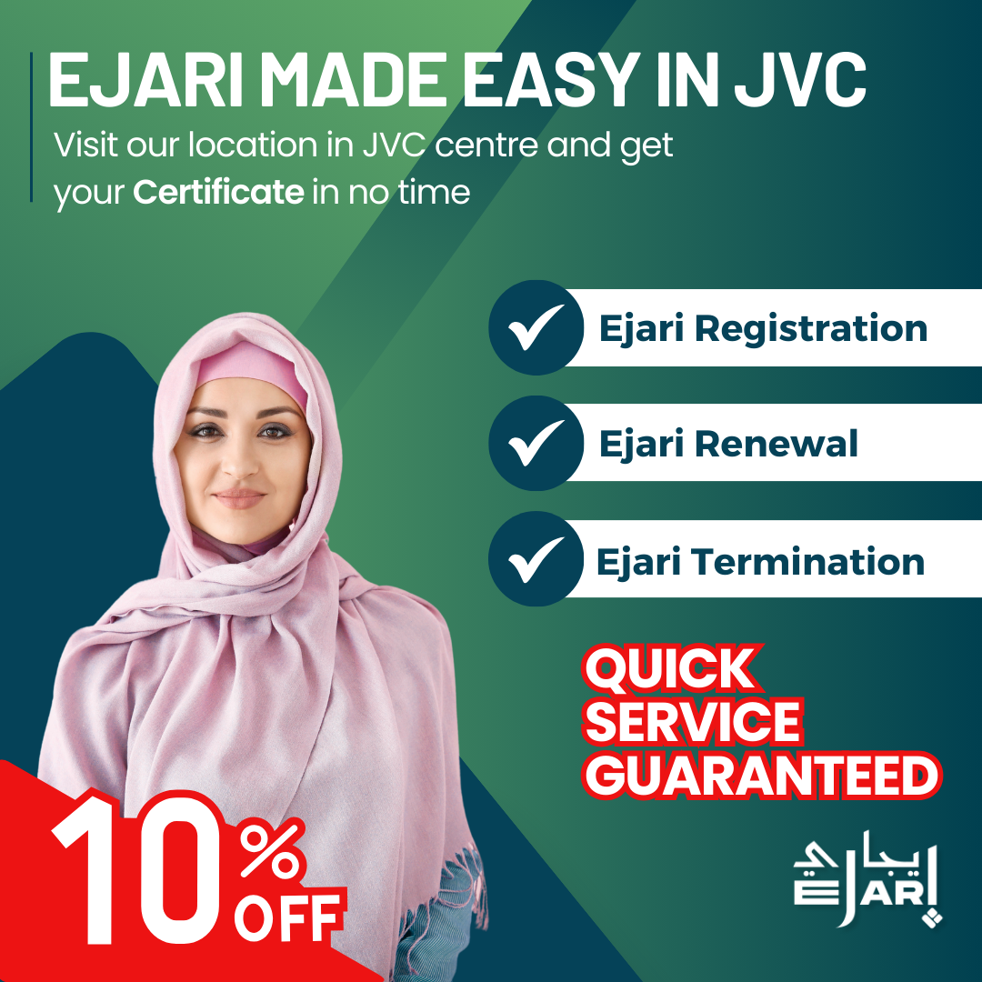 Ejari Services - JVC Centre Facebook ad: Fast & Hassle-Free Ejari Services, Now with 10% Off!