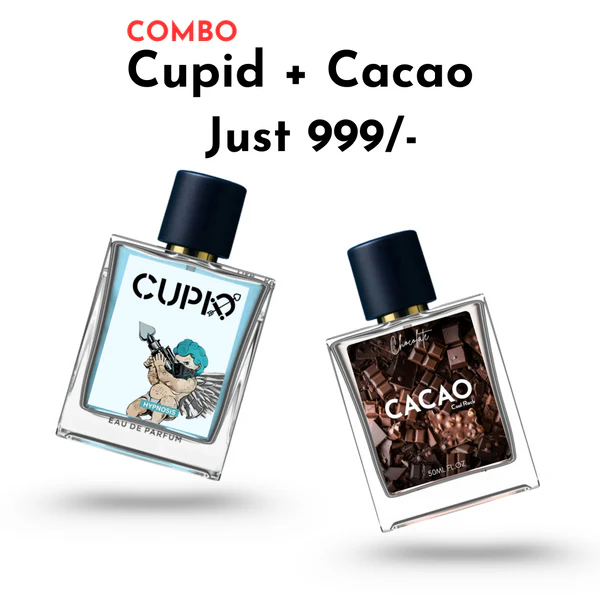 Cool Rock Facebook ad: Cupid + Cacao Perfume Combo, Just ₹999