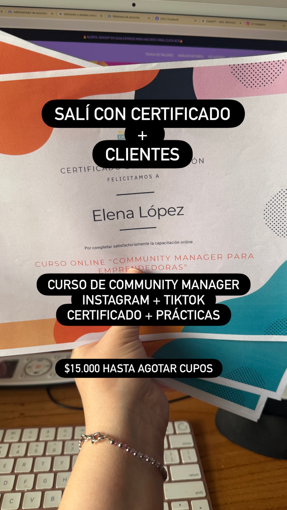 Mujeres que Emprenden Facebook ad: Curso Online Community manager para emprendedoras