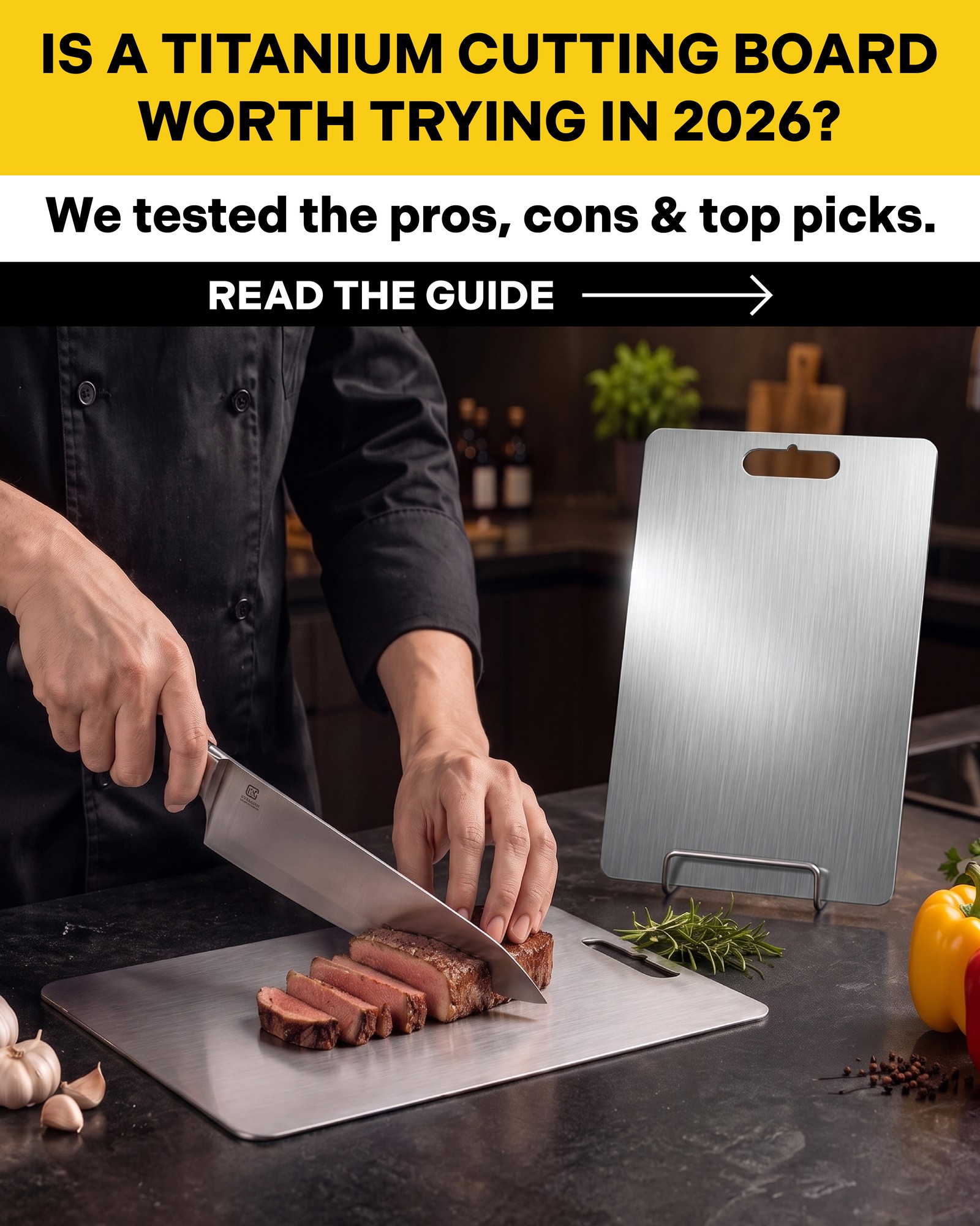 ChopChop USA Facebook ad: 5 Best Titanium Cutting Boards for 2026