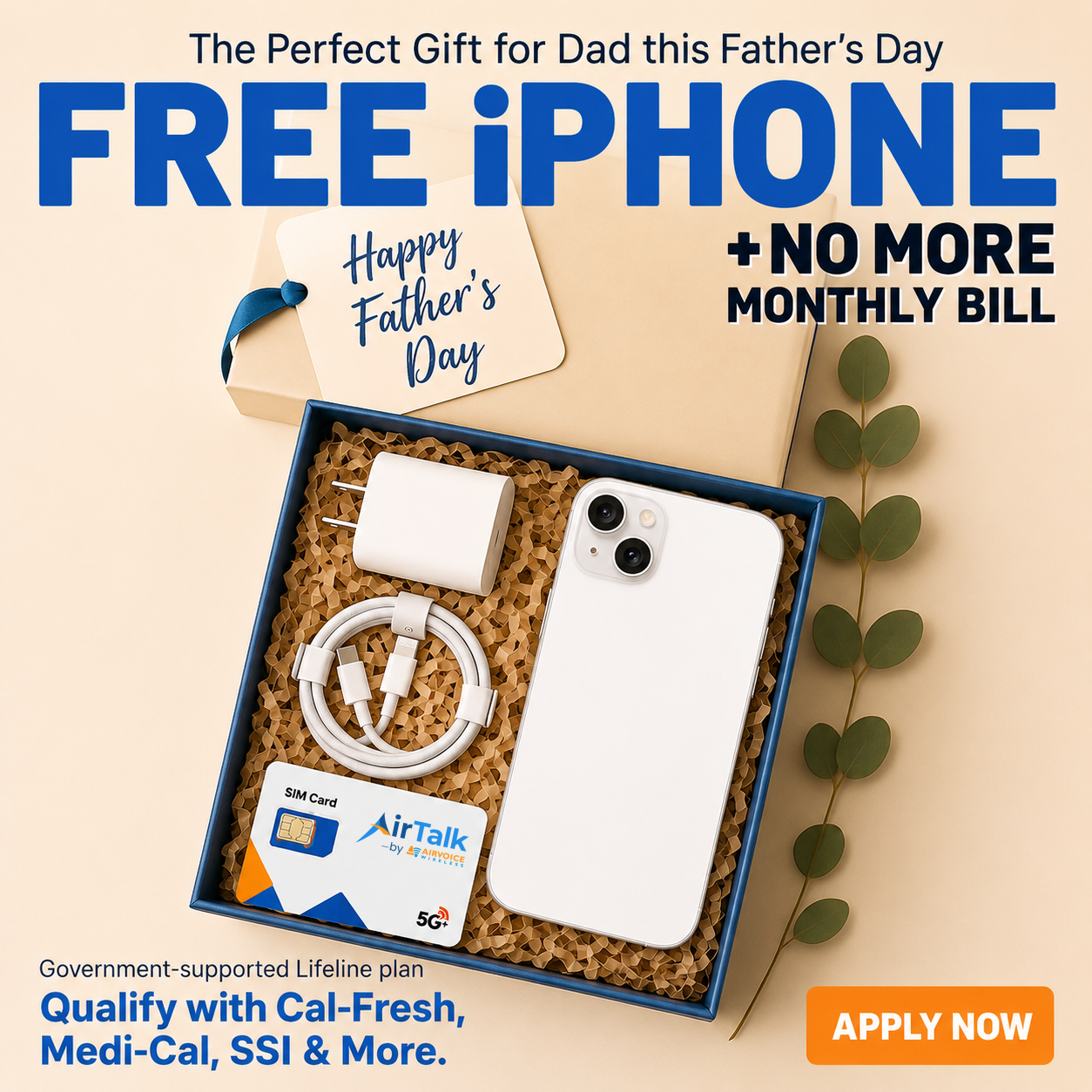 AirTalk Wireless Facebook ad: Celebrate Dad with a FREE Smartphone!