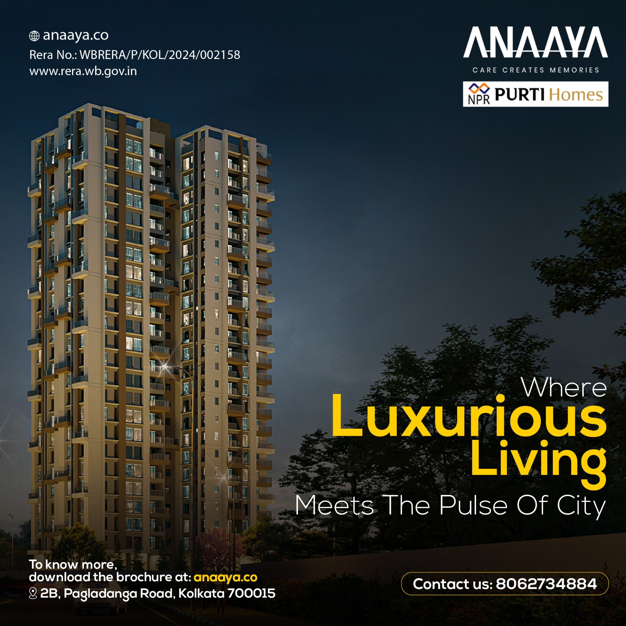 Anaaya Kolkata Facebook ad: 3 & 4 BHK homes starting at ₹1.78…