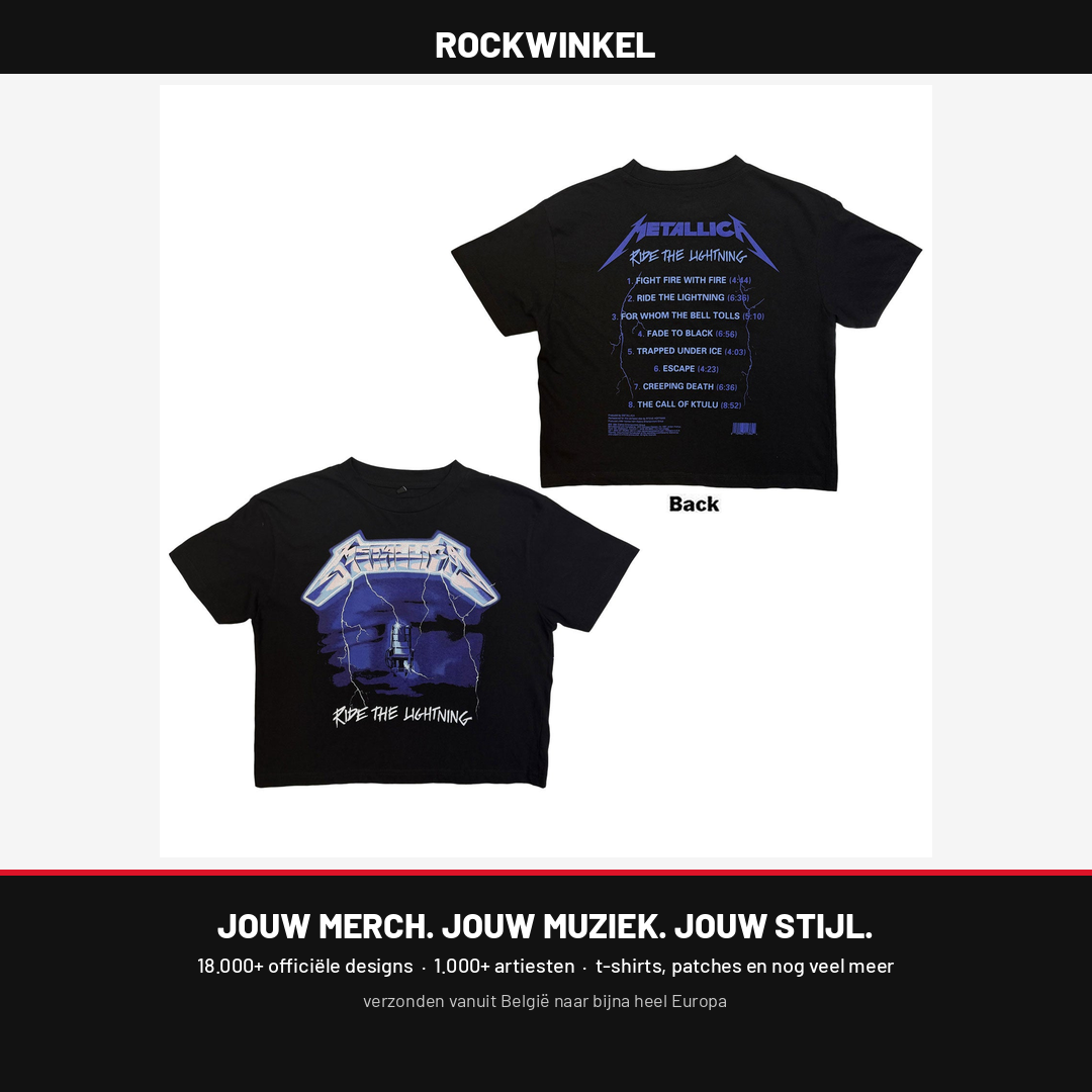 Rockwinkel Facebook ad: Metallica Crop Top Ride The Lightning