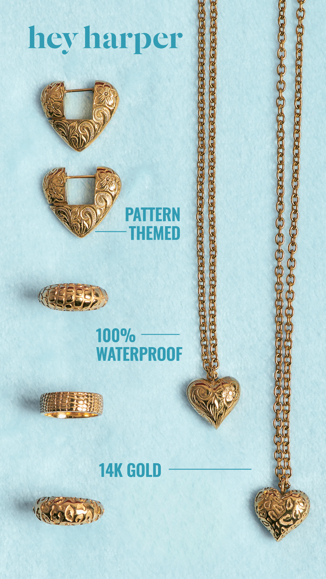 Hey Harper Facebook ad: The original waterproof jewelry
