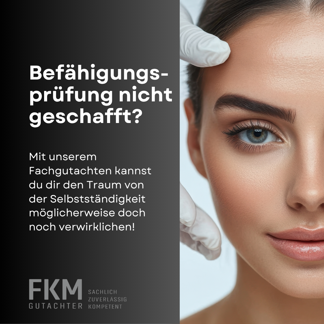 FKM Gutachter Facebook ad: Du willst dich in Kosmetik, Fußpflege oder Massage…